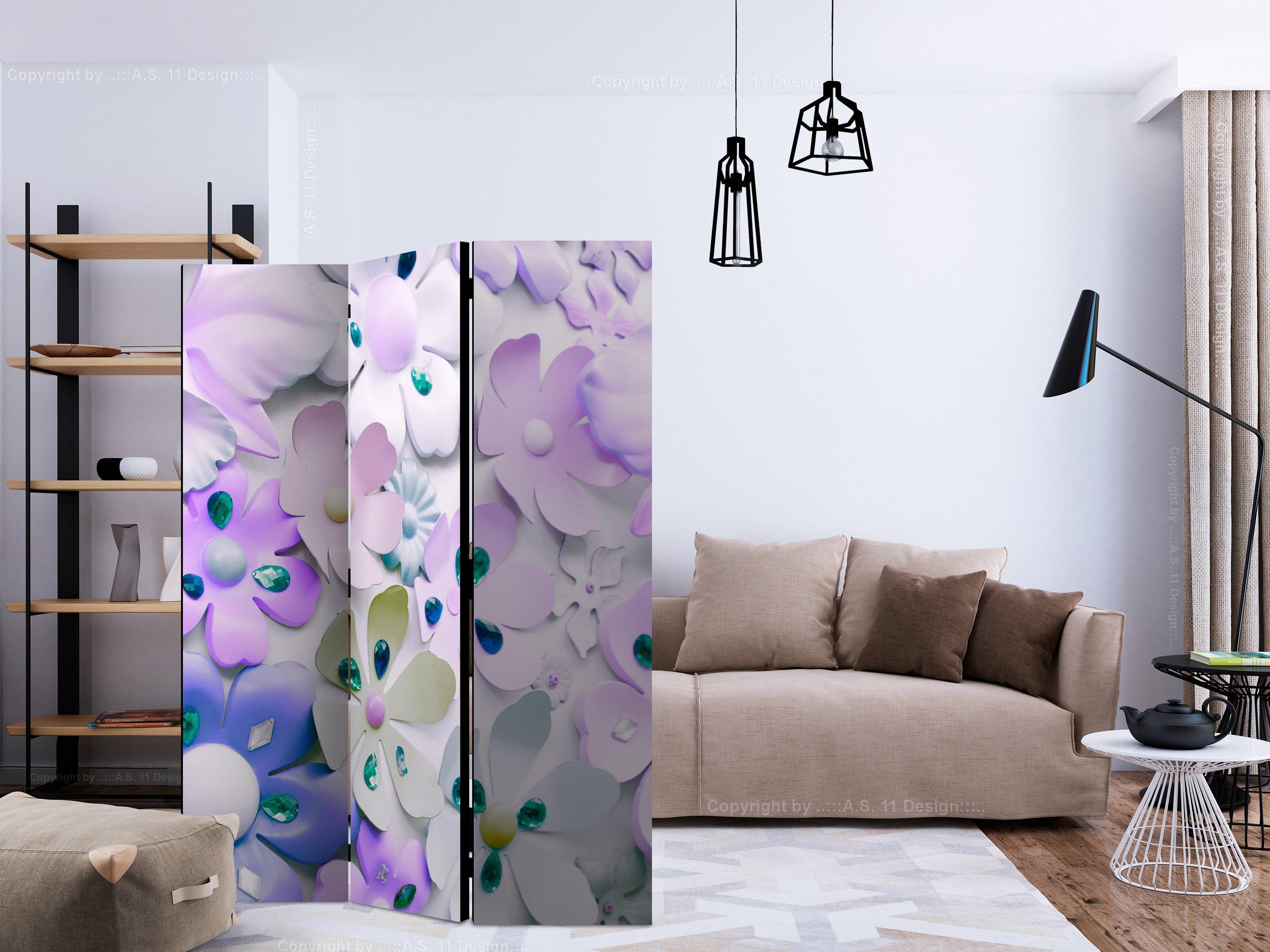 Aizslietnis 3-daļīgs - Violets saldums (135x172cm) 135x172 cm Home Trends