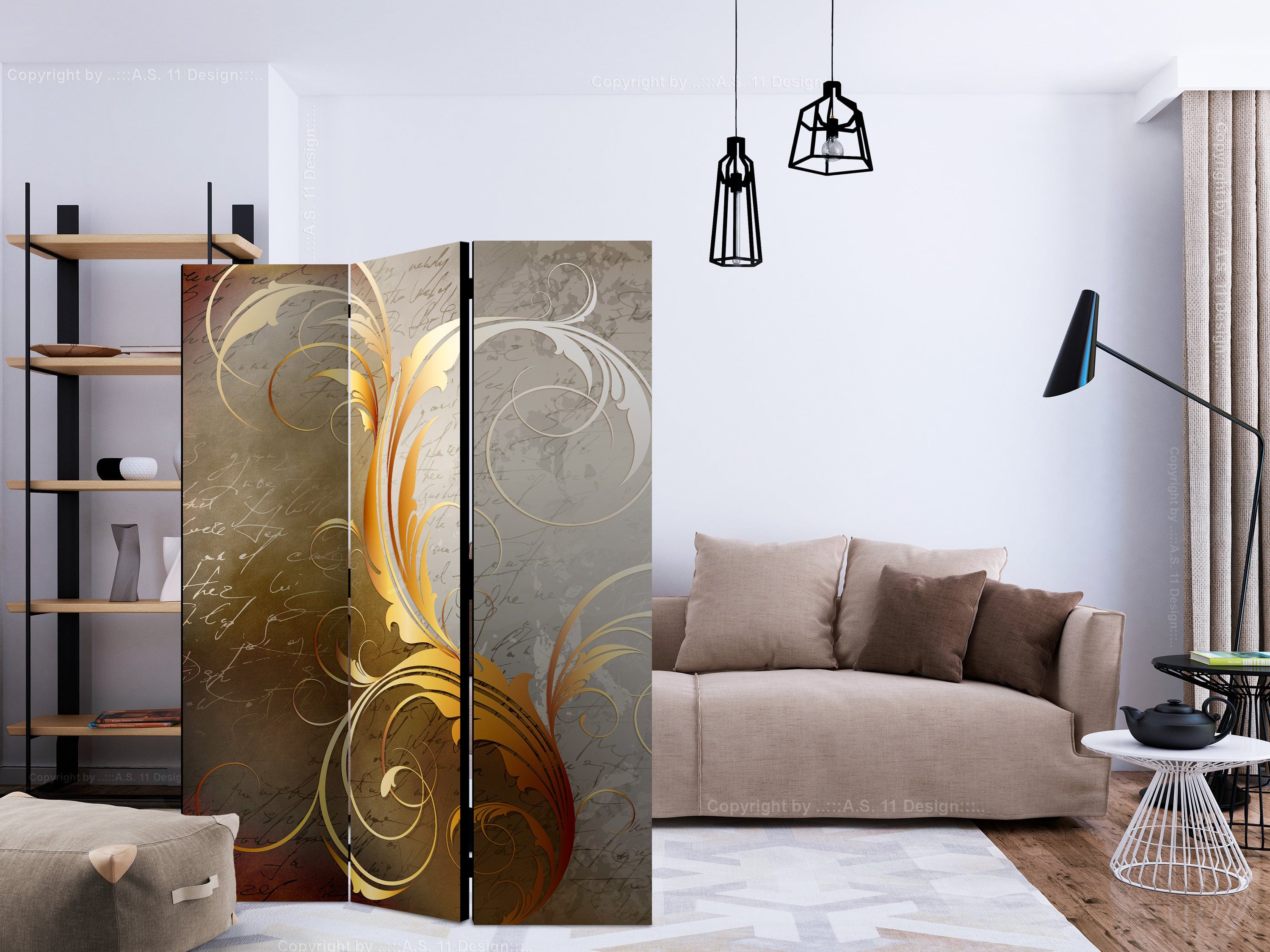 Aizslietnis 3-daļīgs - Zelta burti (135x172cm) 135x172 cm Home Trends
