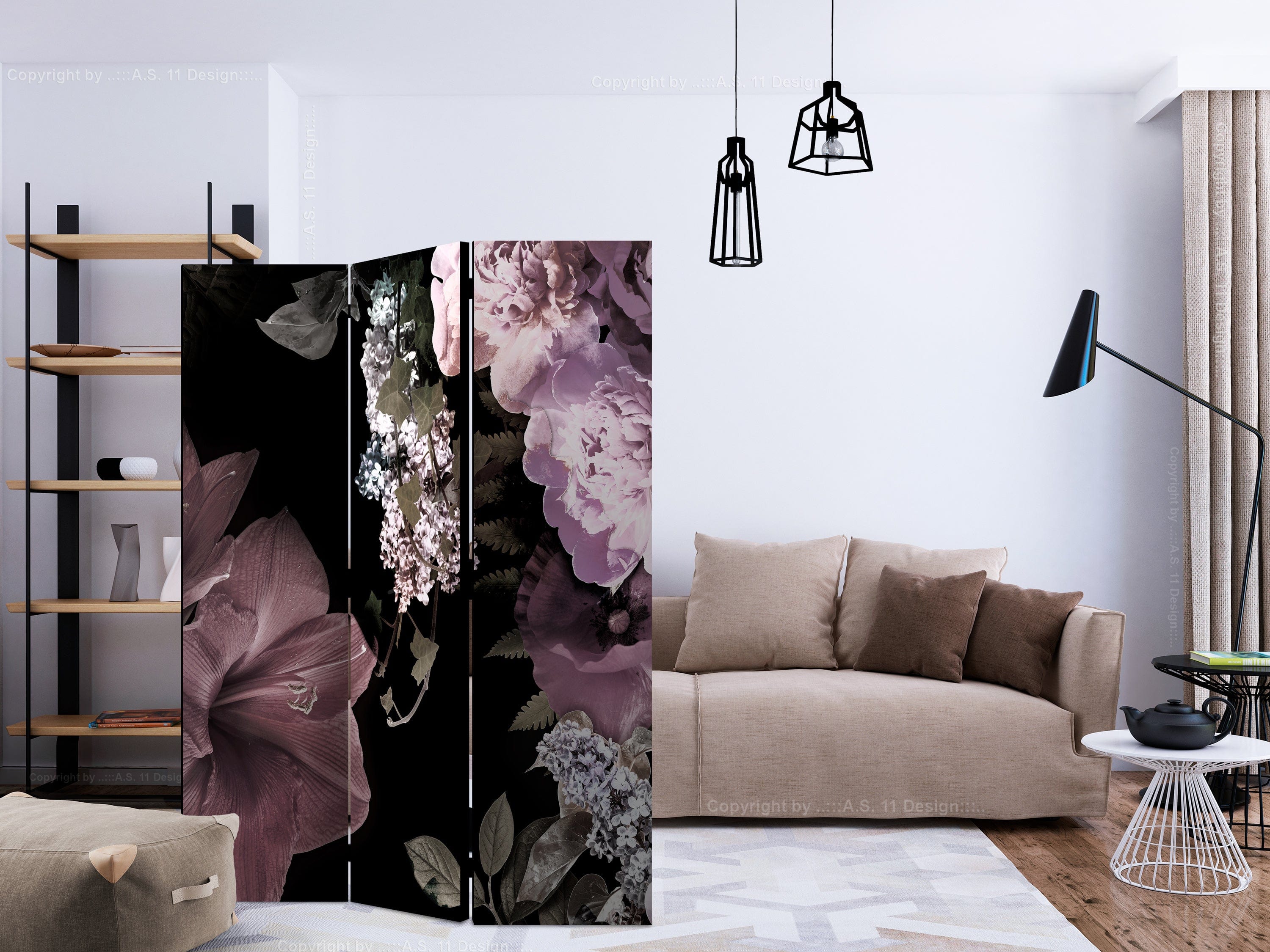 Aizslietnis 3-daļīgs - Ziedi no pagātnes (135x172cm) 135x172 cm Home Trends