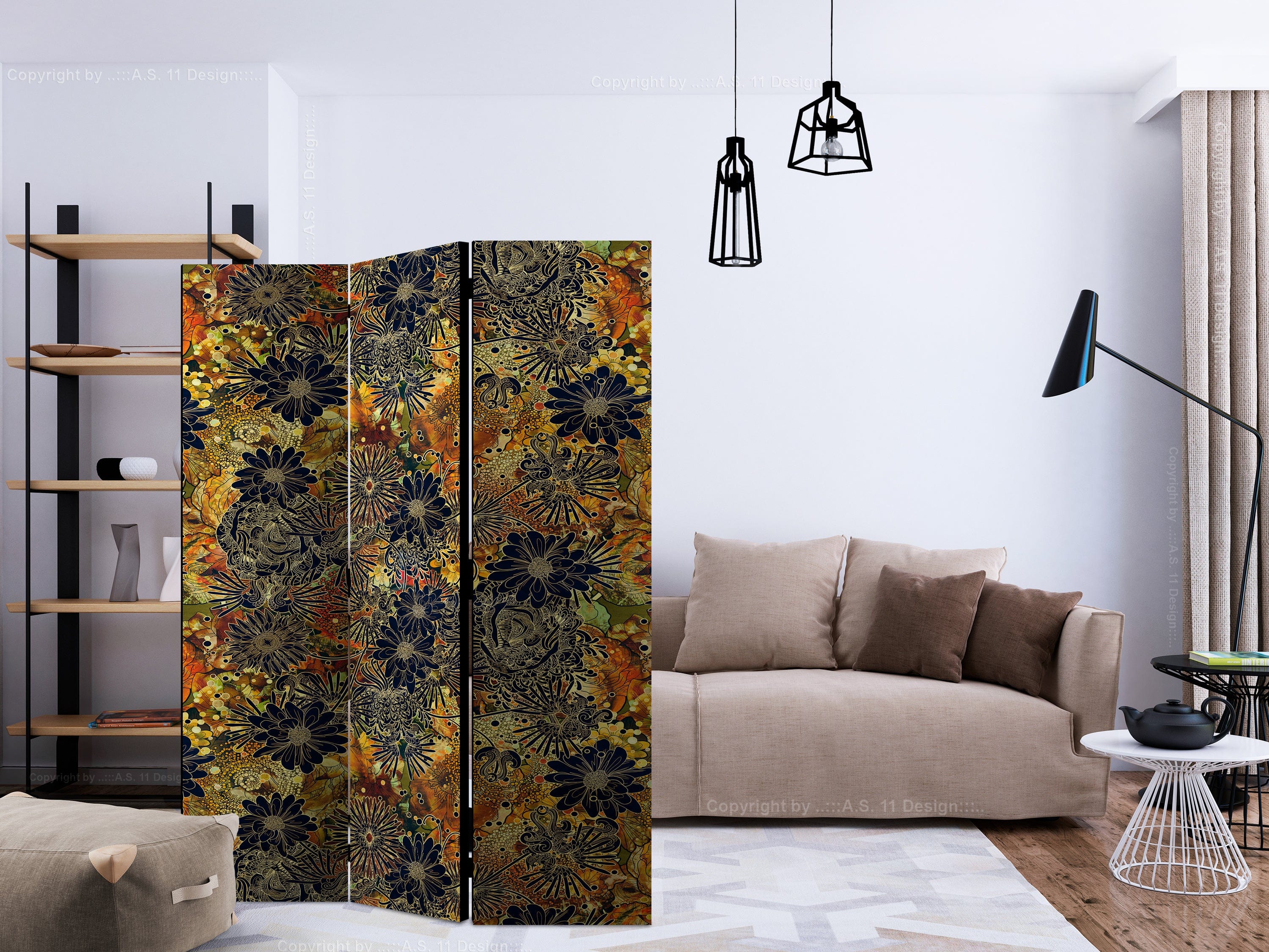 Aizslietnis 3-daļīgs - Ziedu trakums (135x172cm) 135x172 cm Home Trends
