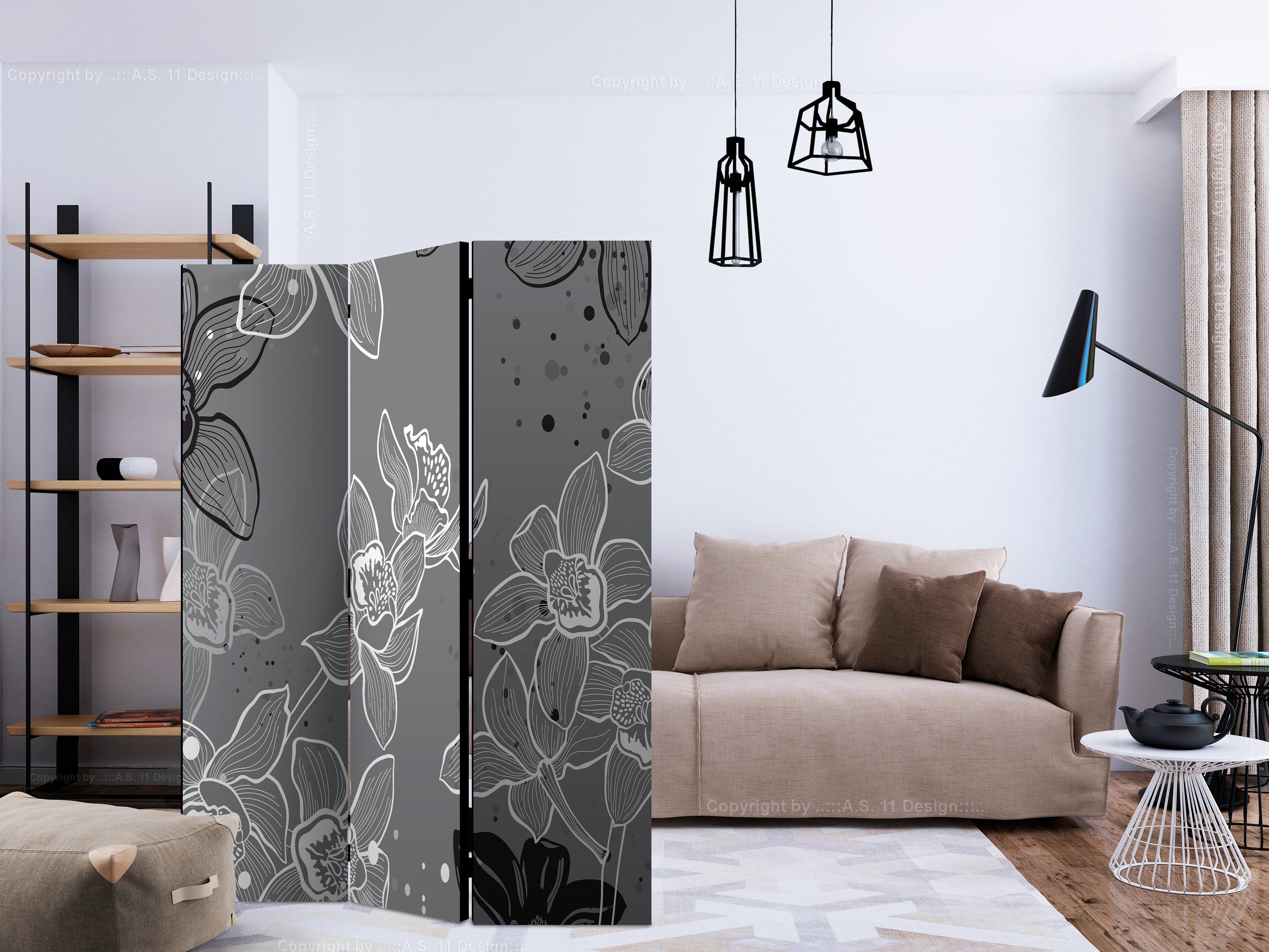 Aizslietnis 3-daļīgs - Ziemas flora (135x172cm) 135x172 cm Home Trends