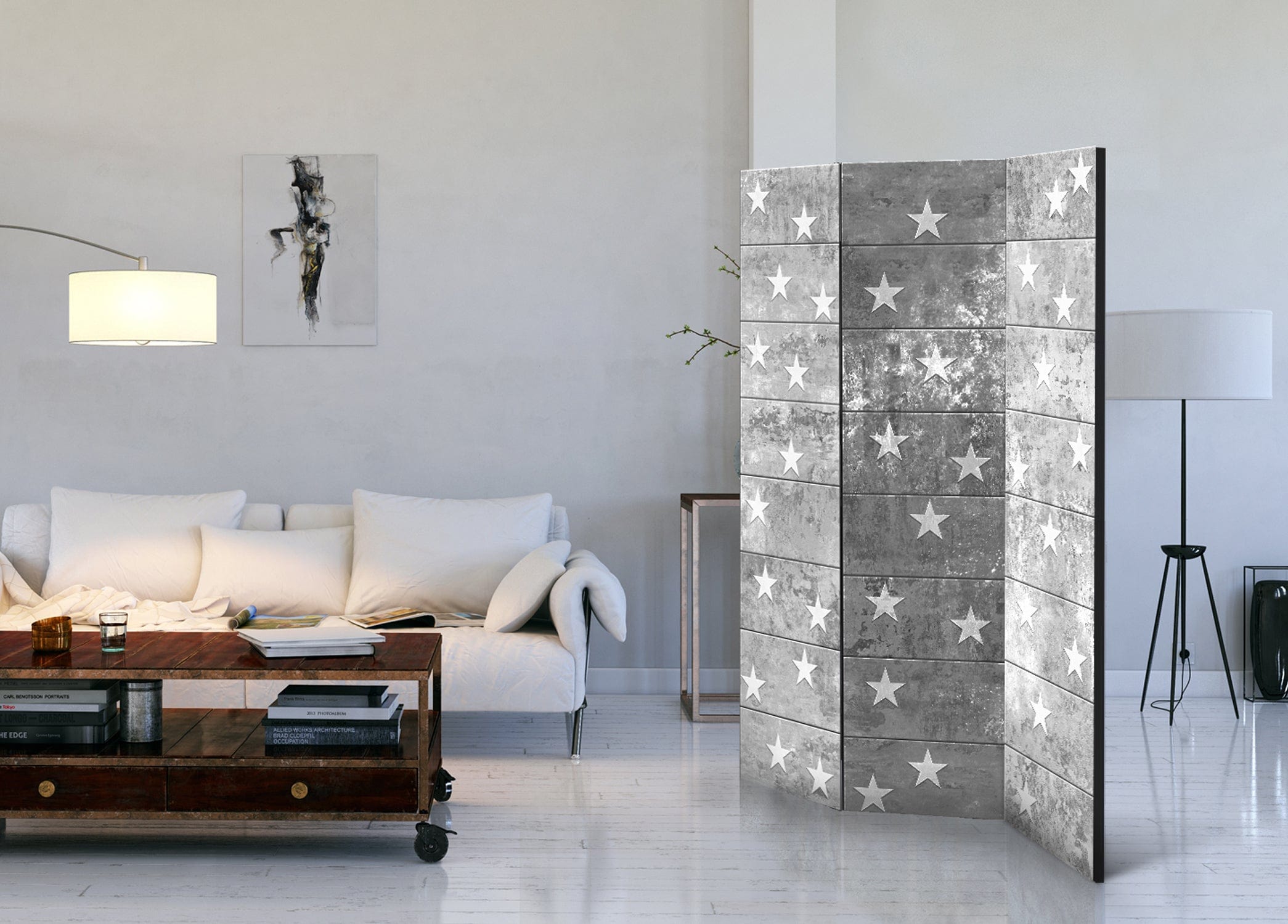 Aizslietnis 3-daļīgs - Zvaigznes uz betona (135x172cm) 135x172 cm Home Trends