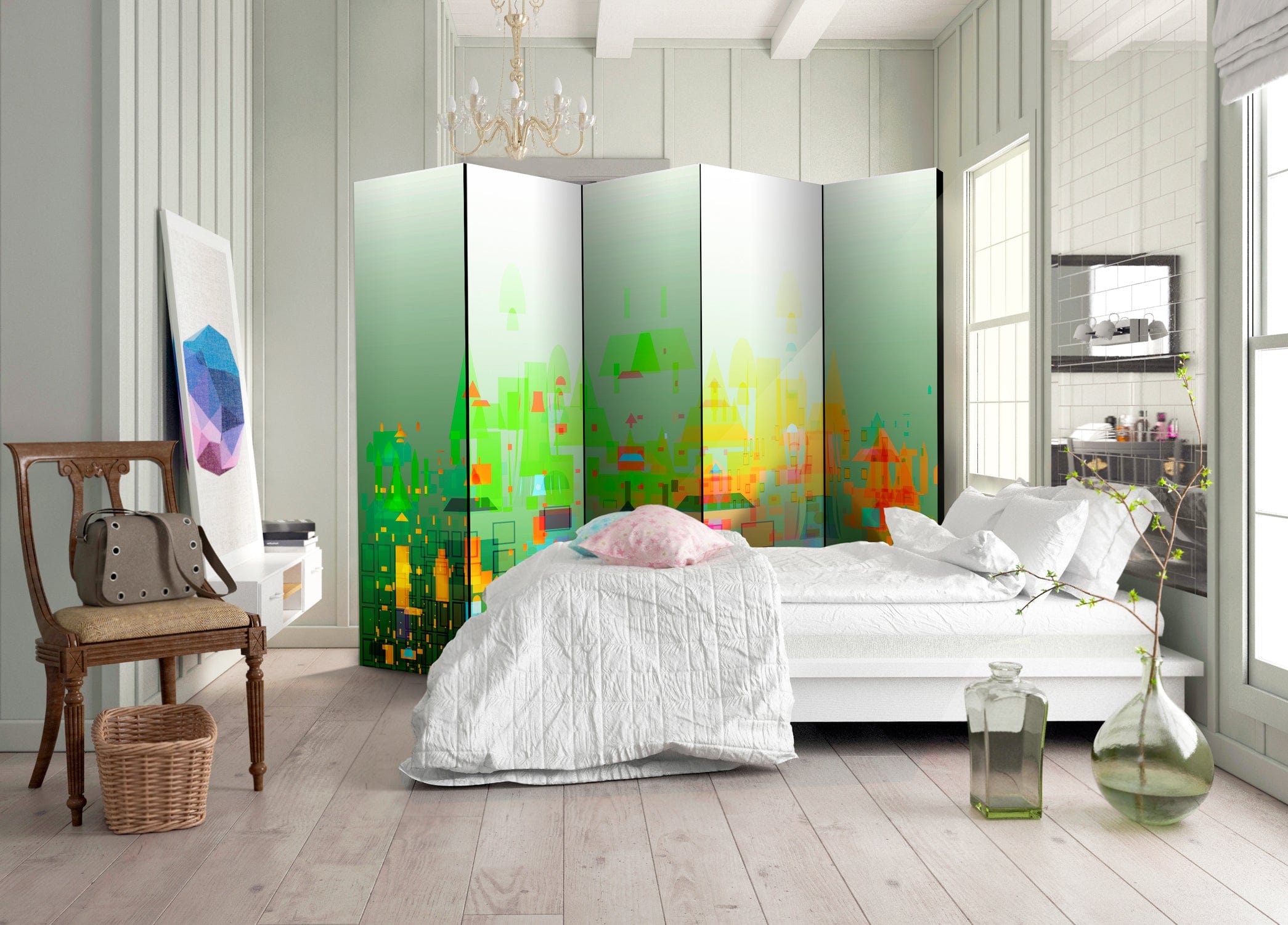 Aizslietnis 5-daļīgs - Abstraktā pilsēta (225x172cm) 225x172 cm Home Trends