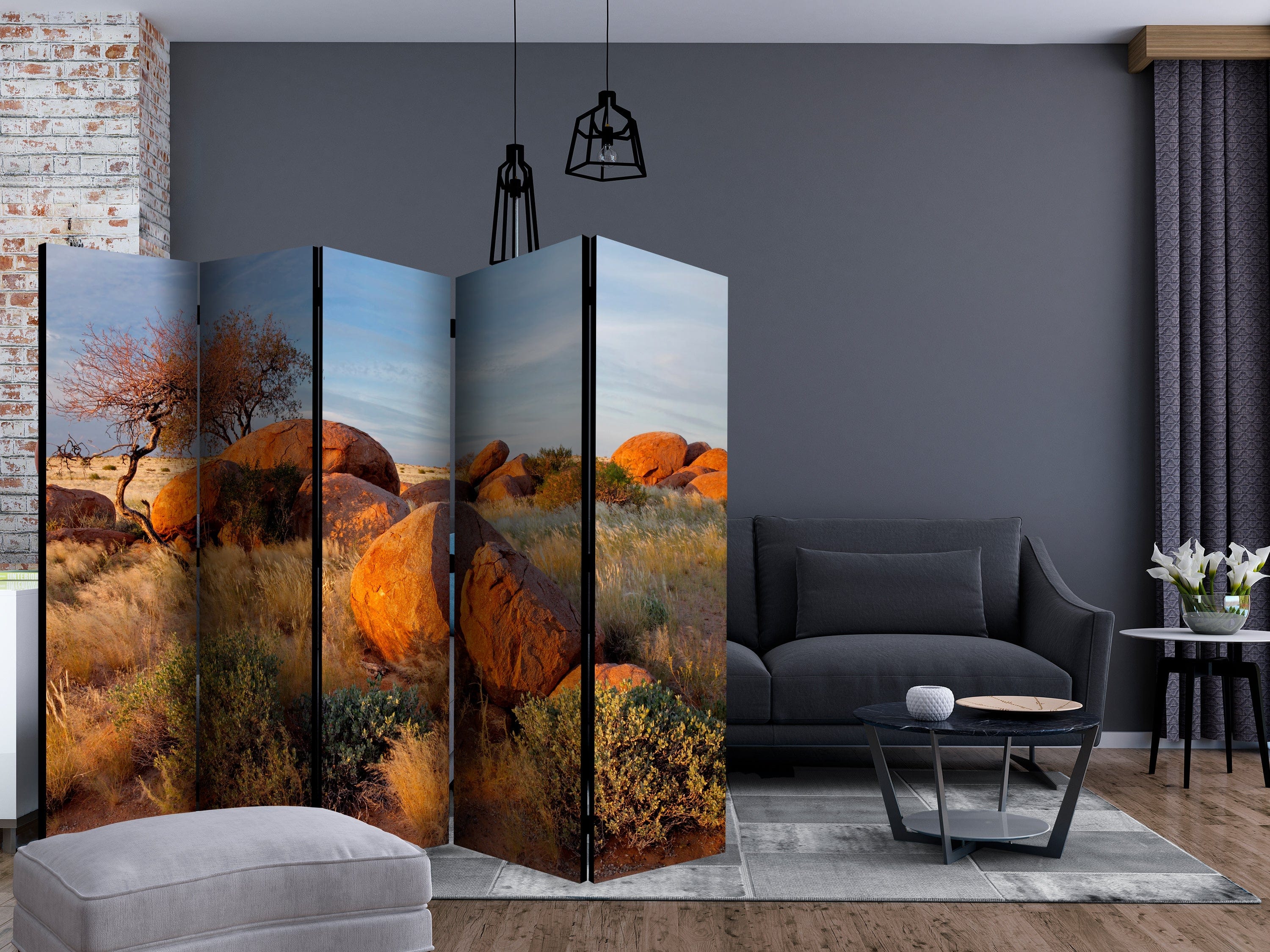 Aizslietnis 5-daļīgs - Āfrikas ainava, Namībija (225x172cm) 225x172 cm Home Trends