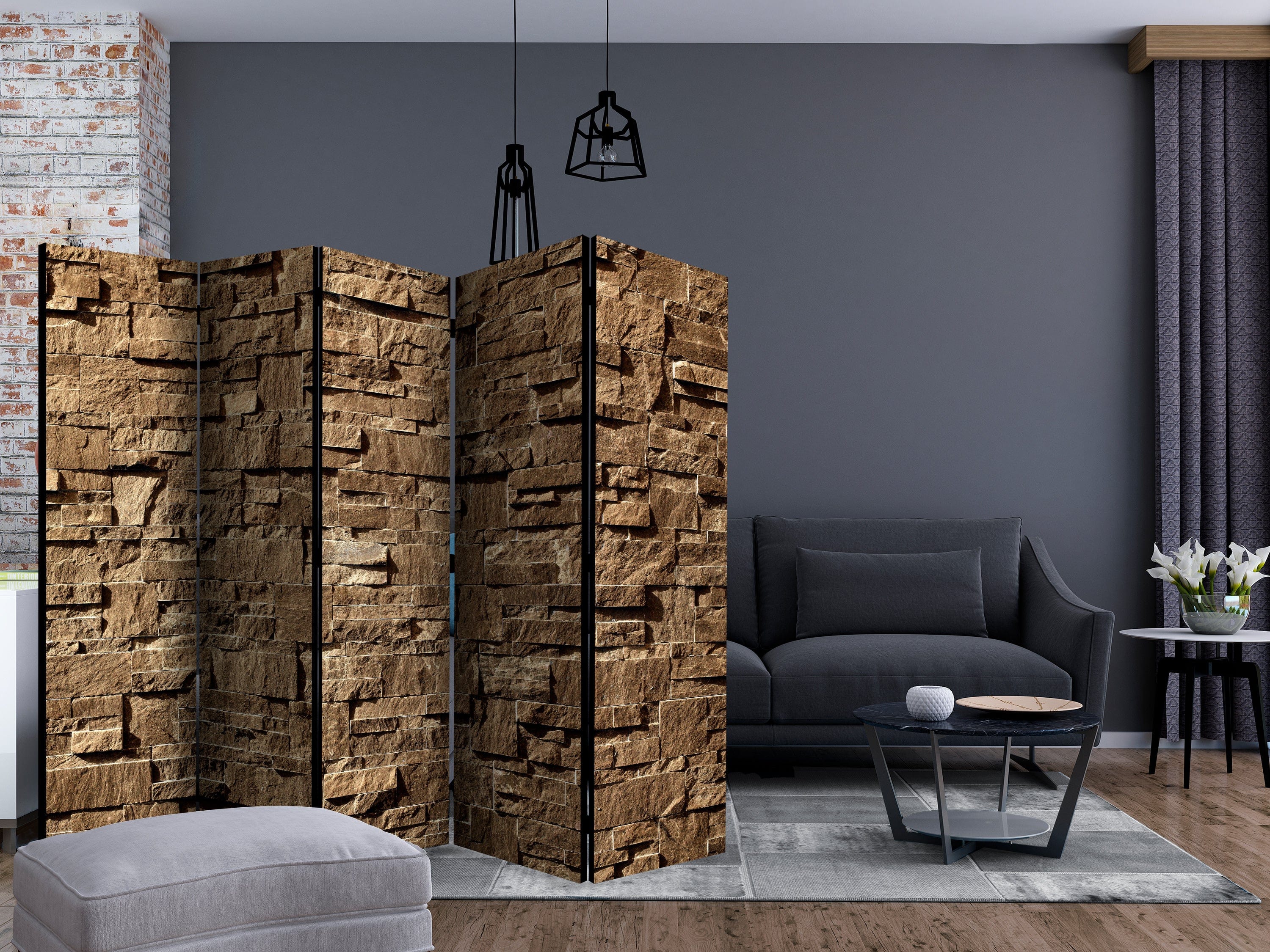 Aizslietnis 5-daļīgs - Akmeņainā melodija (225x172cm) 225x172 cm Home Trends