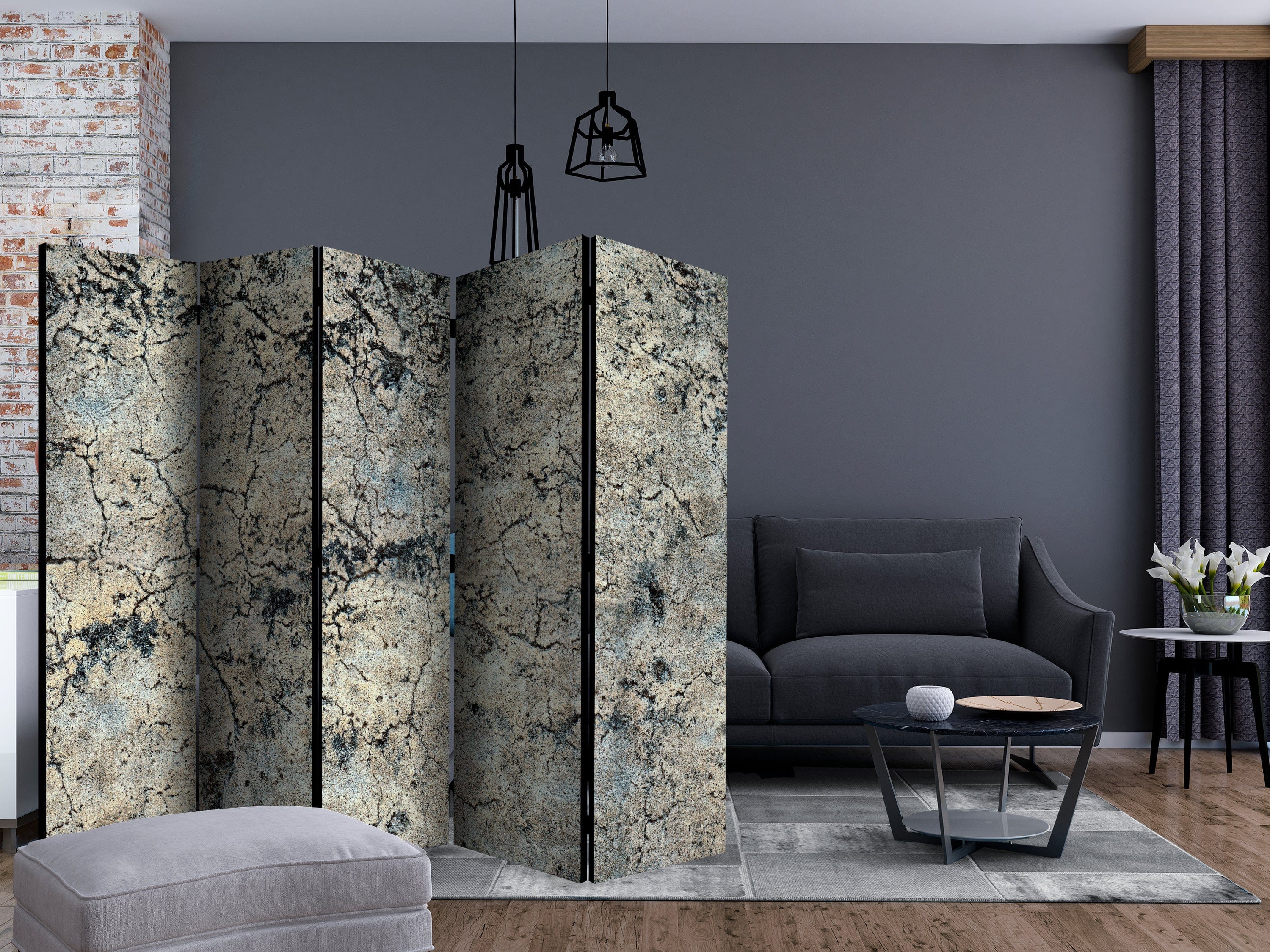 Aizslietnis 5-daļīgs - Akmens ar plaisām (225x172cm) Home Trends