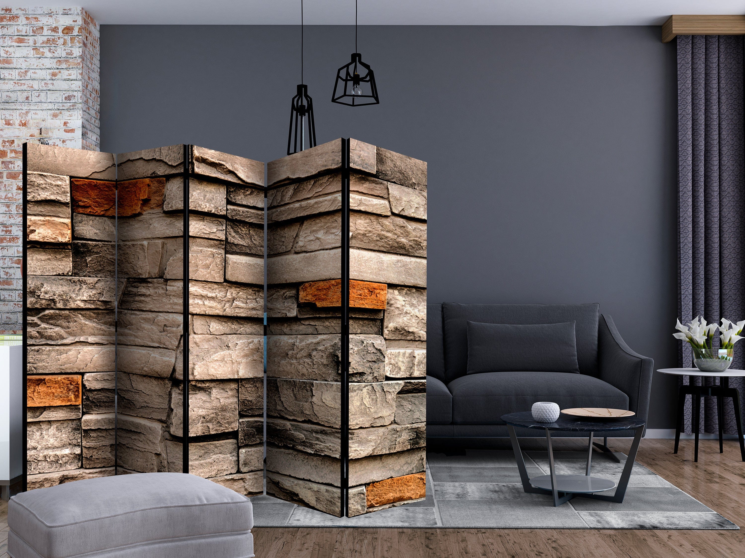 Aizslietnis 5-daļīgs - Akmens kompozīcija (225x172cm) 225x172 cm Home Trends