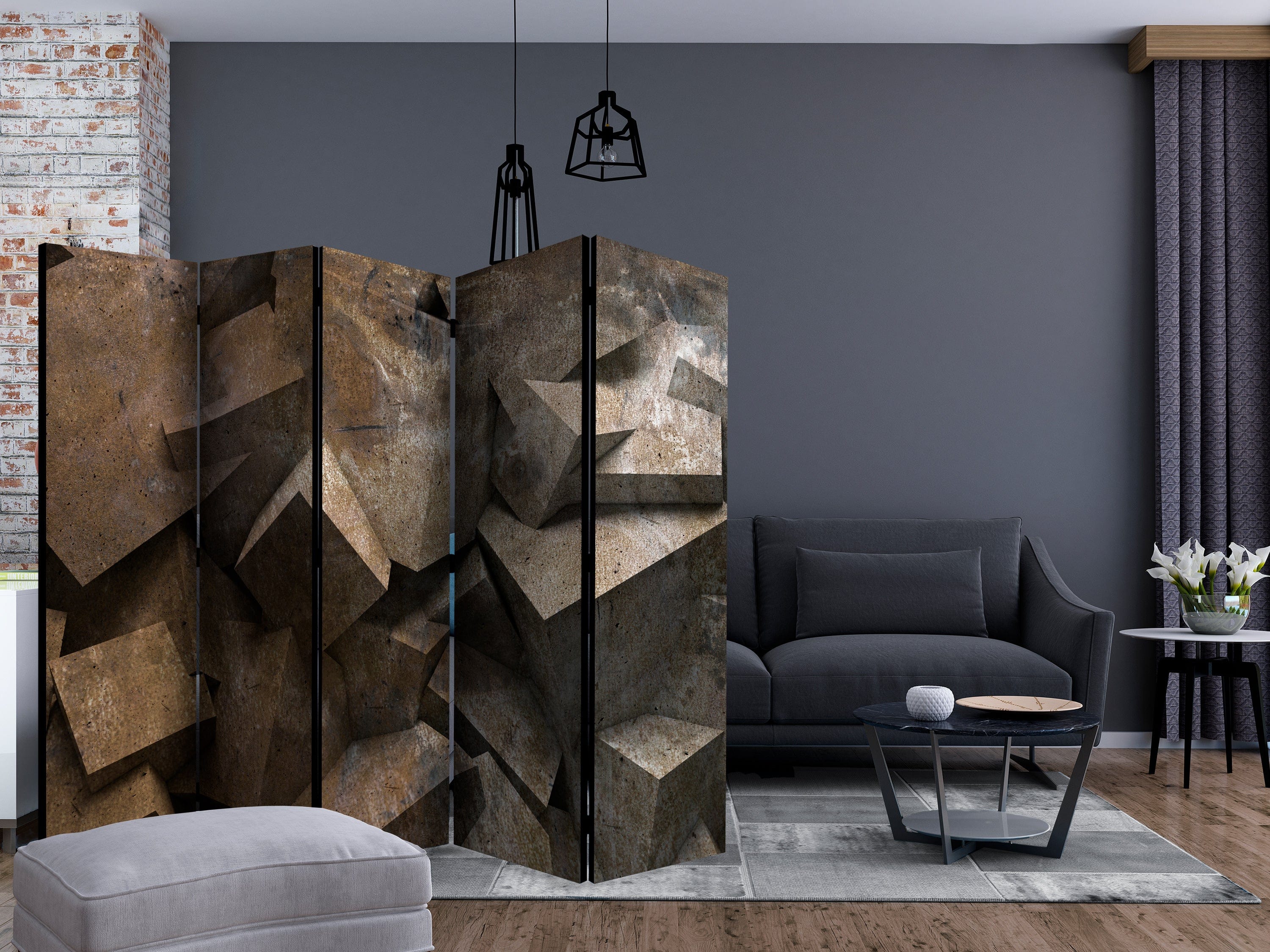 Aizslietnis 5-daļīgs - Akmens pakāpieni (225x172cm) Home Trends
