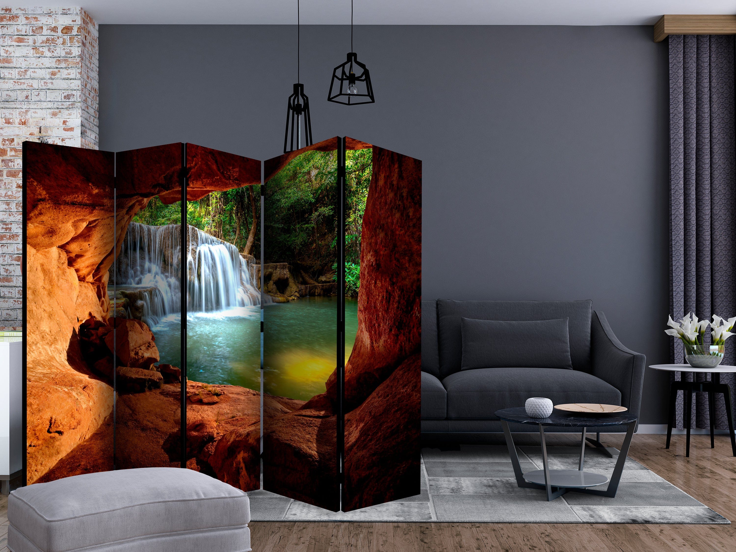 Aizslietnis 5-daļīgs - Ala - Meža ūdenskritums (225x172cm) Home Trends