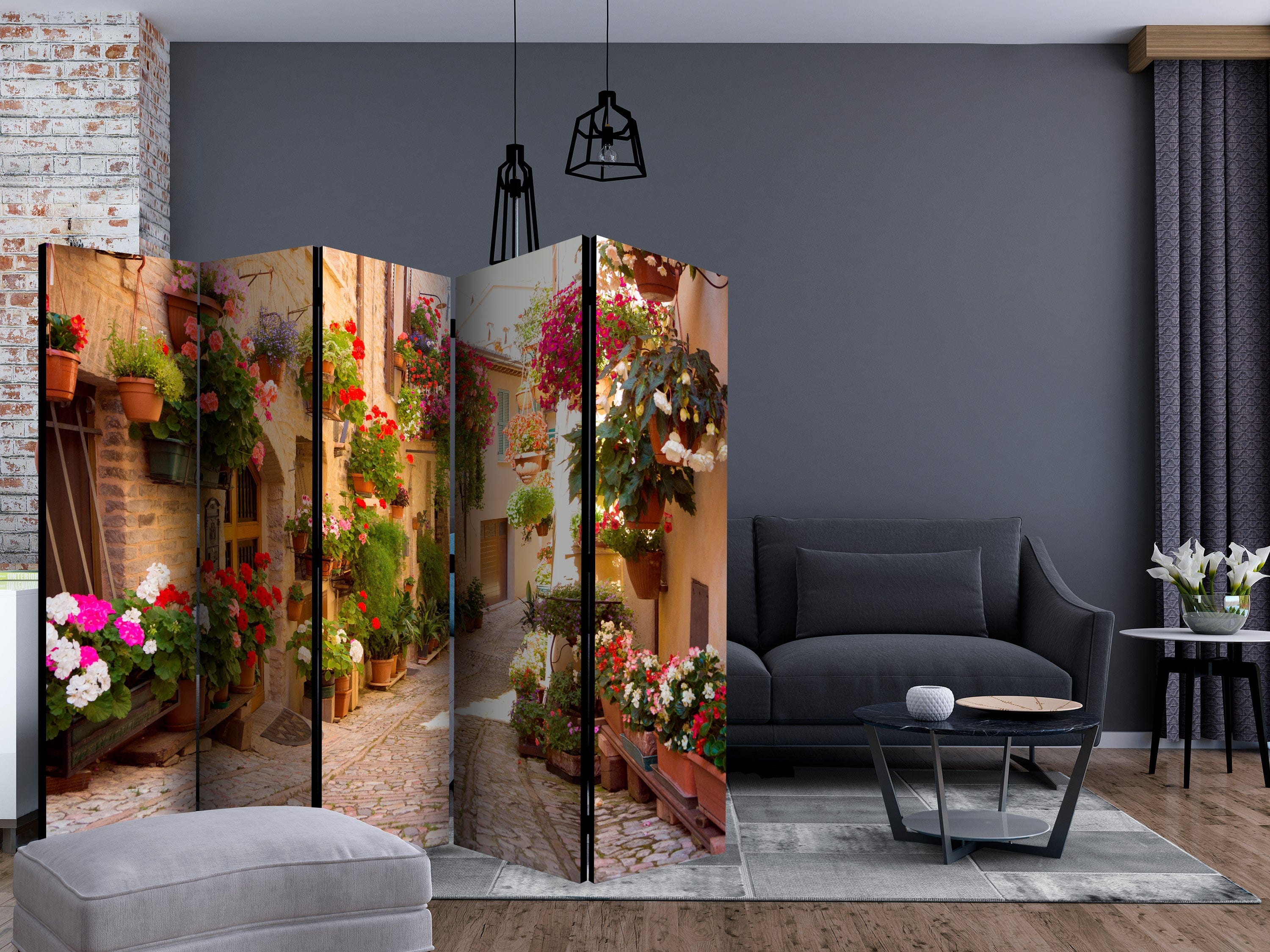 Aizslietnis 5-daļīgs - Aleja Spello (Itālija) (225x172cm) Home Trends