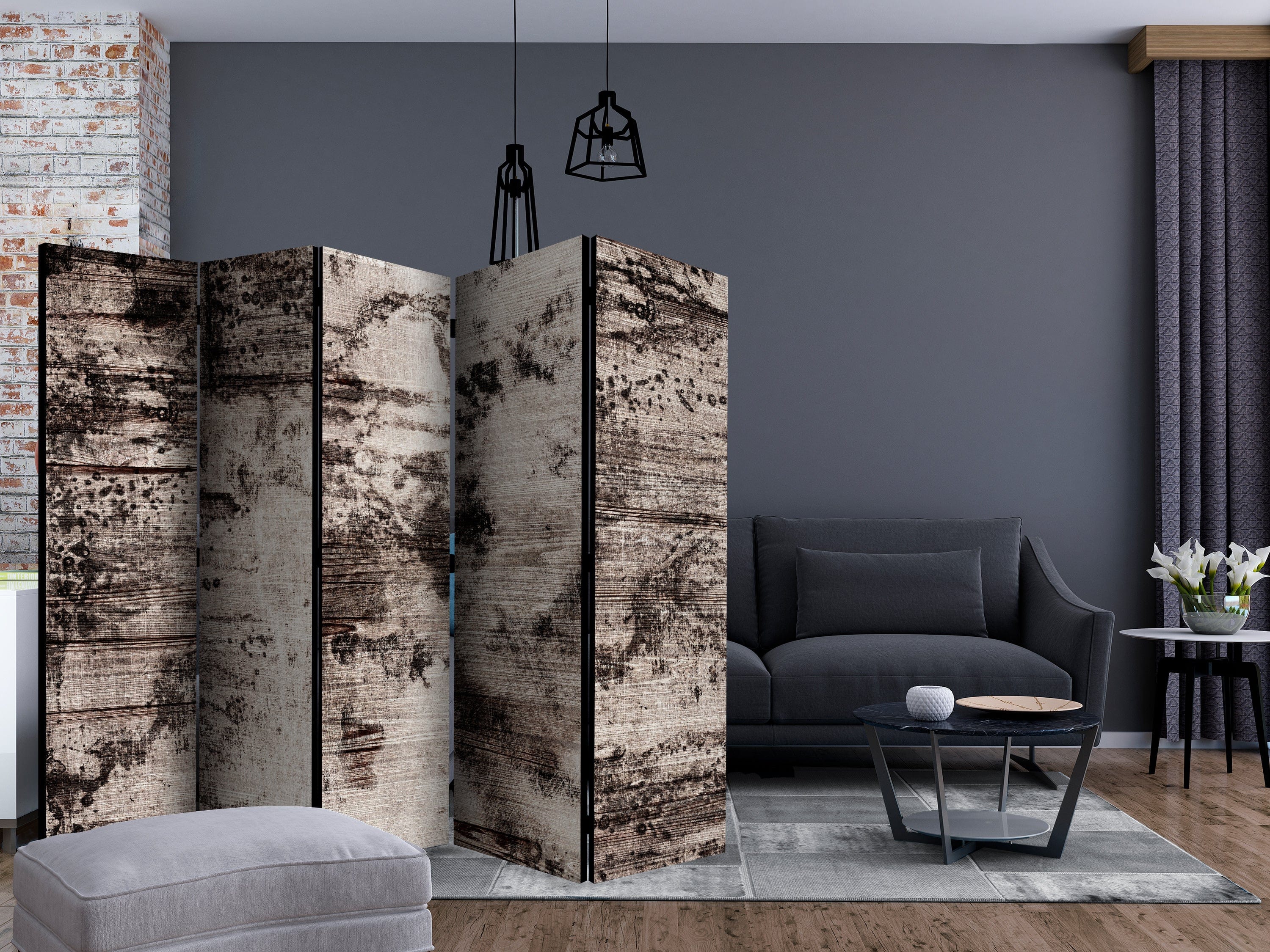 Aizslietnis 5-daļīgs - Apdegusi koksne (225x172cm) Home Trends