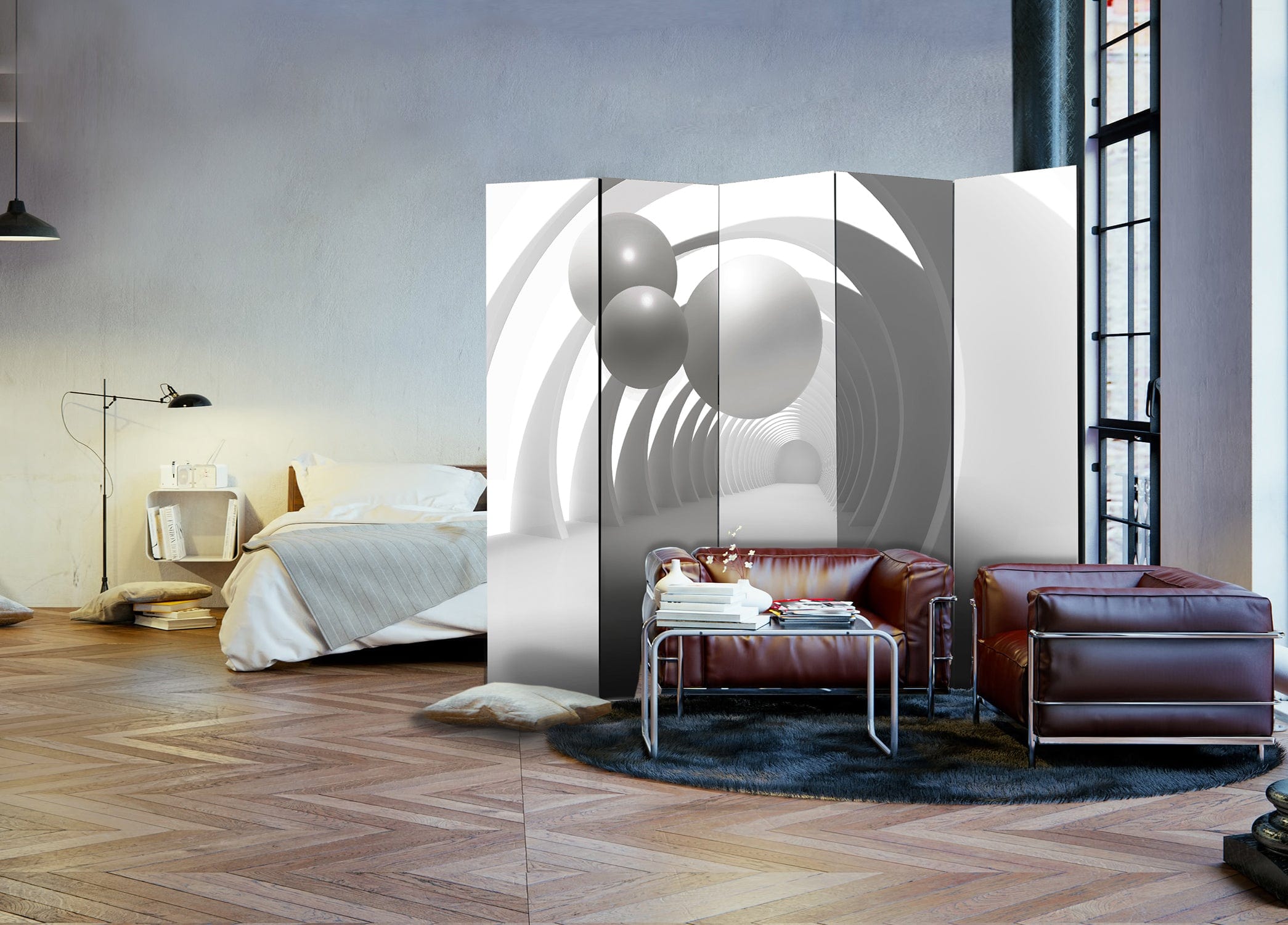 Aizslietnis 5-daļīgs - Baltais tunelis (225x172cm) 225x172 cm Home Trends