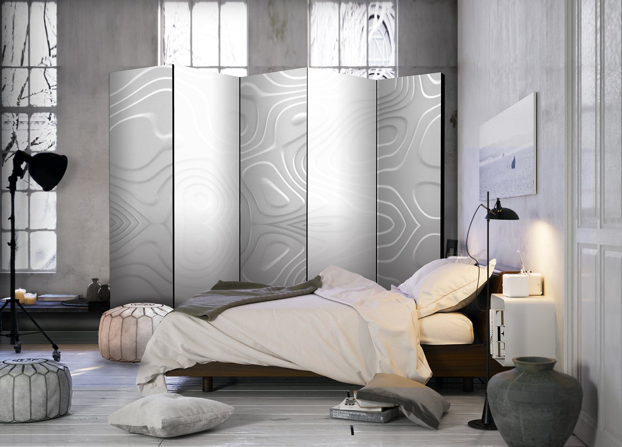 Aizslietnis 5-daļīgs - Baltie viļņi (225x172cm) 225x172 cm Home Trends