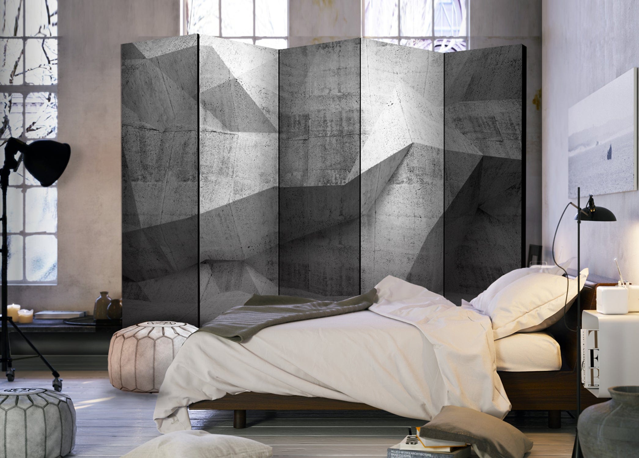 Aizslietnis 5-daļīgs - Betona ģeometrija (225x172cm) 225x172 cm Home Trends