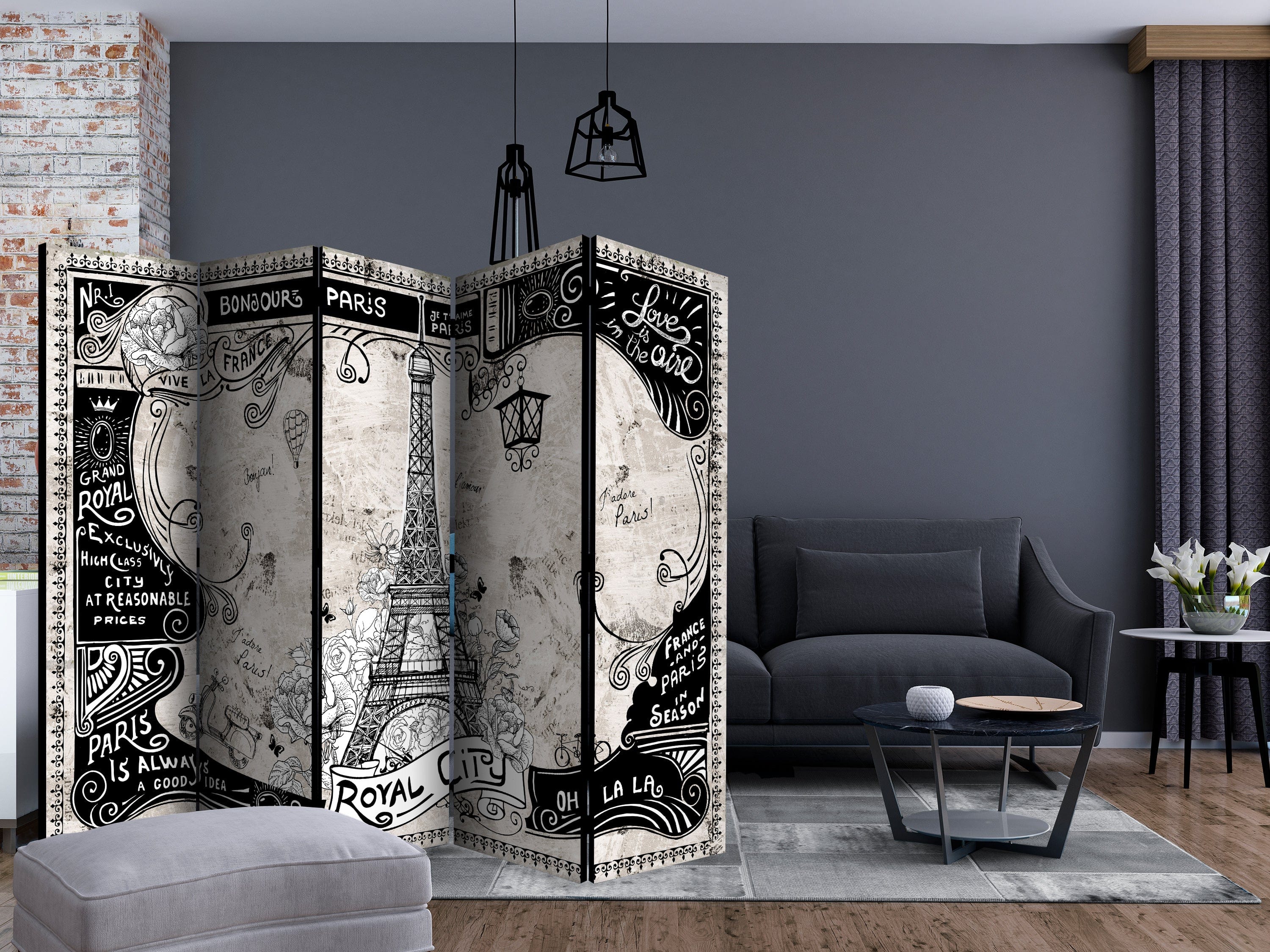 Aizslietnis 5-daļīgs - Bonjour Parīze (225x172cm) Home Trends