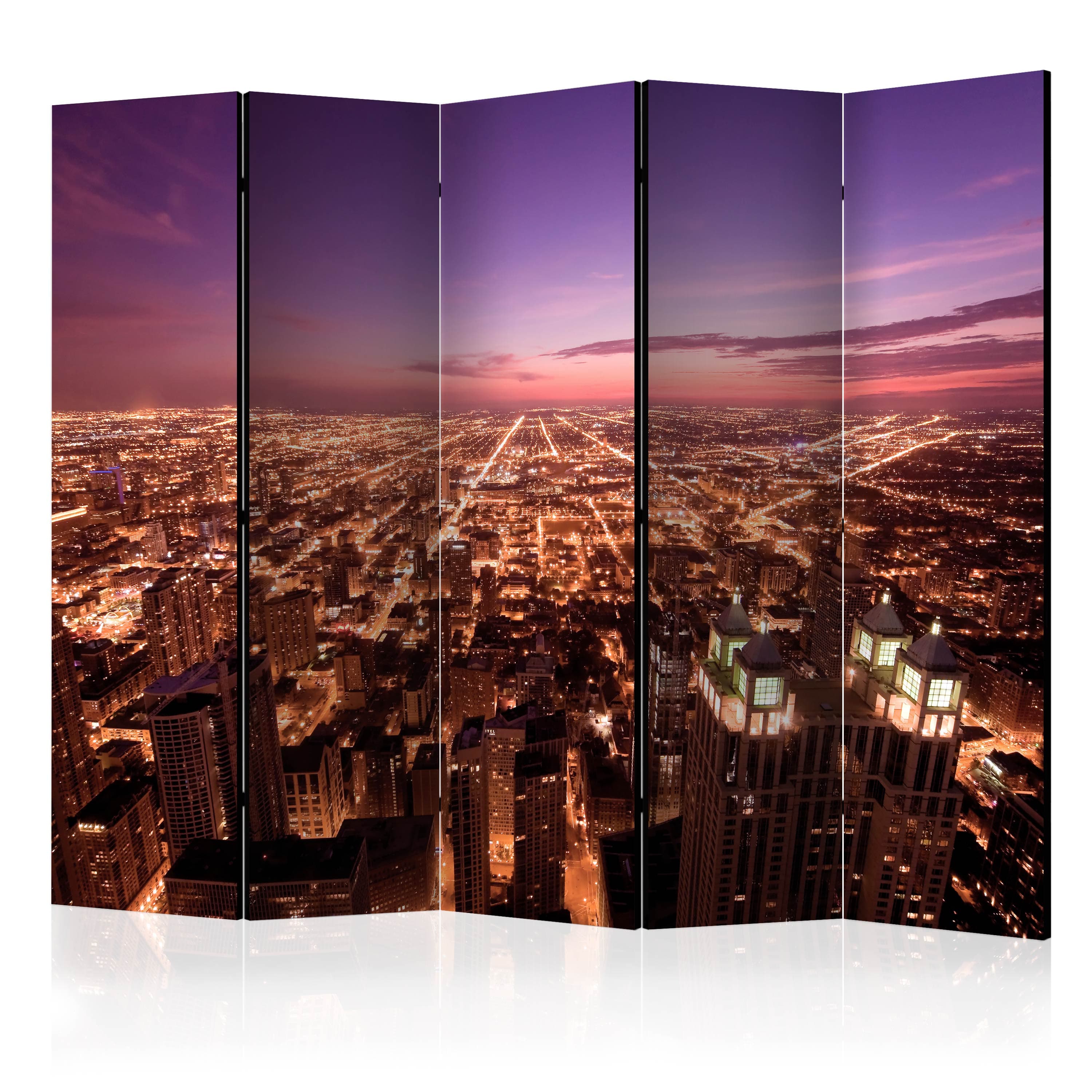 Aizslietnis 5-daļīgs - Čikāgas panorāma (225x172cm) Home Trends