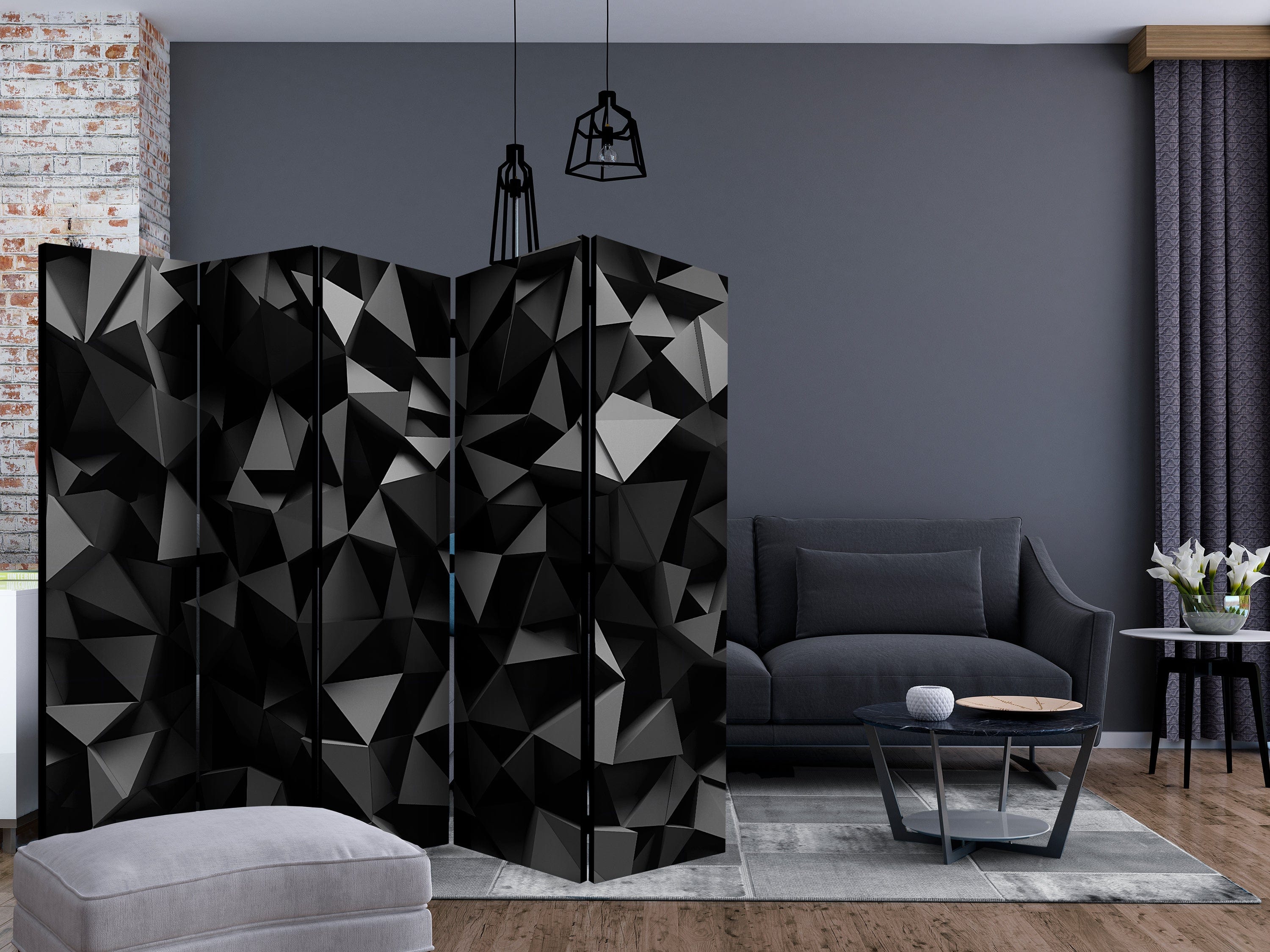 Aizslietnis 5-daļīgs - Ģeometrijas dziļums (225x172cm) Home Trends