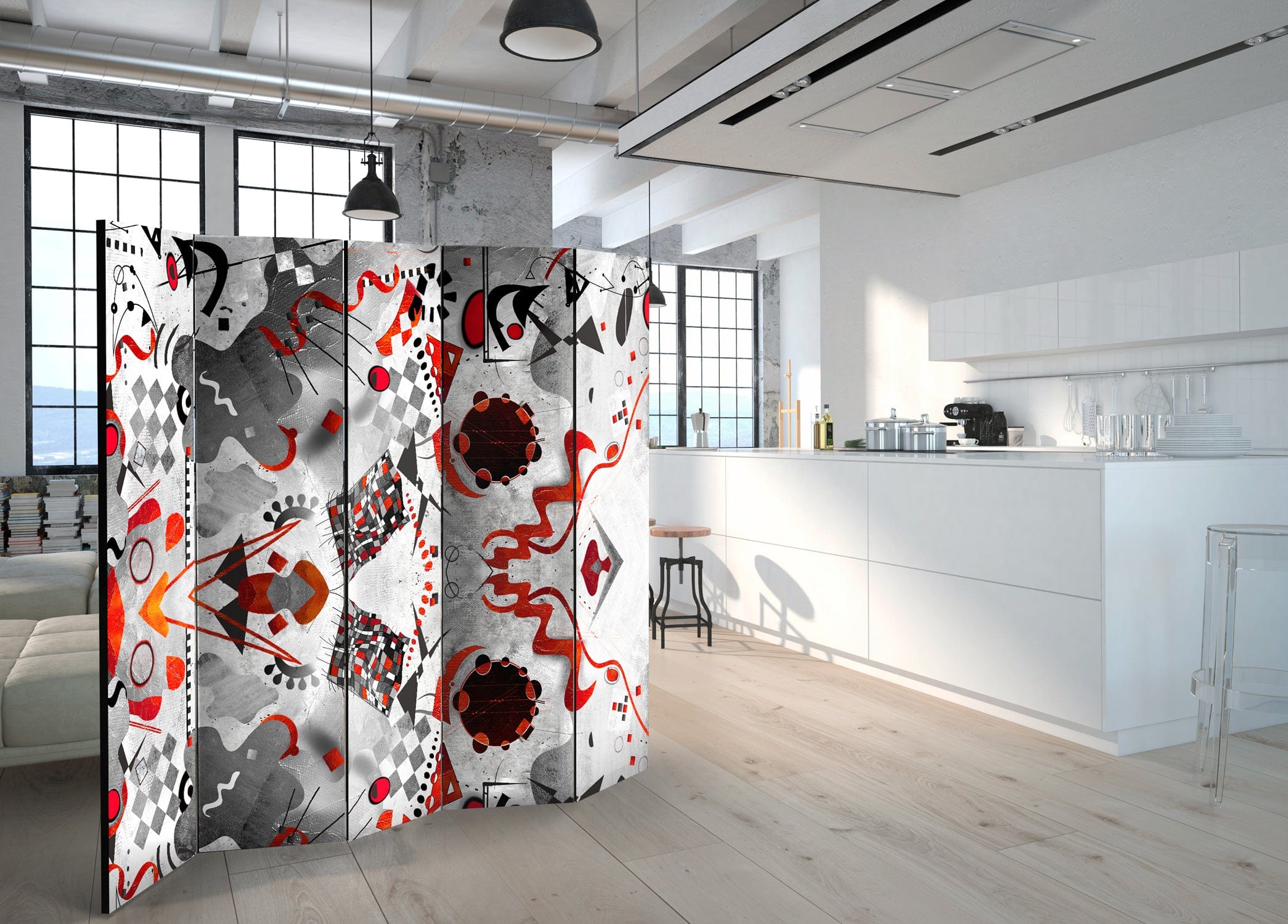 Aizslietnis 5-daļīgs - Ģeometriskais kosmoss (225x172cm) 225x172 cm Home Trends