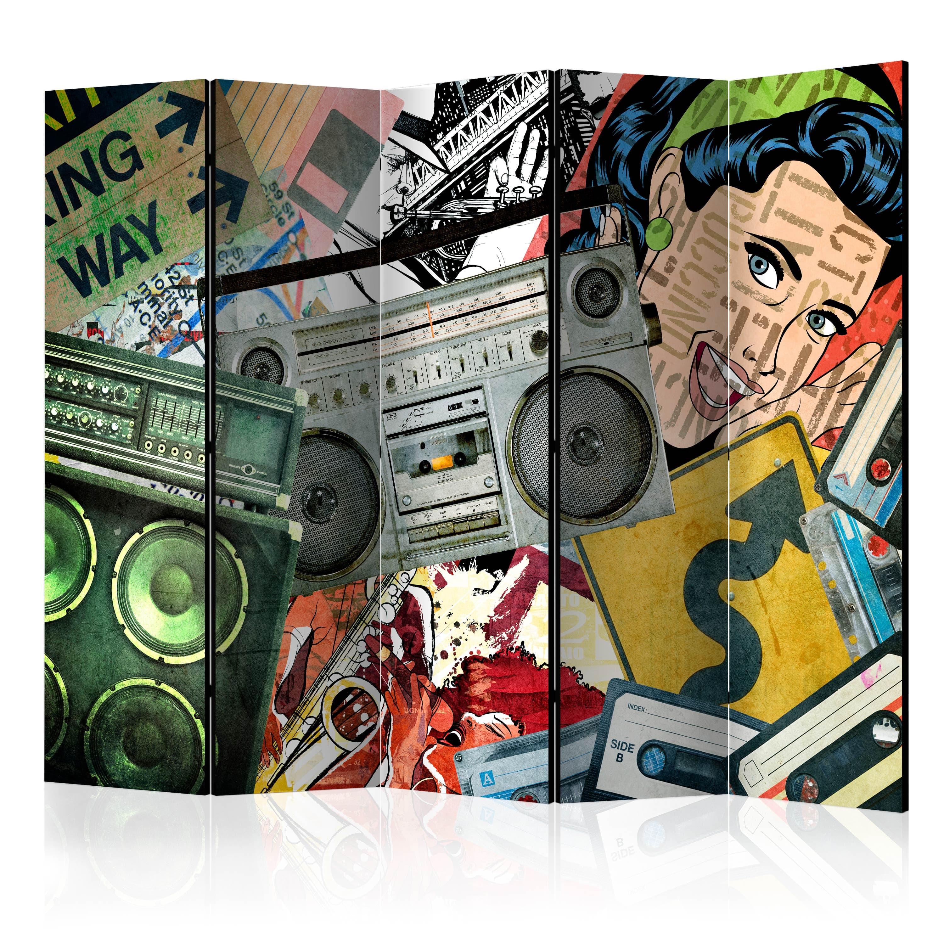 Aizslietnis 5-daļīgs - Grafiti meitene (225x172cm) Home Trends