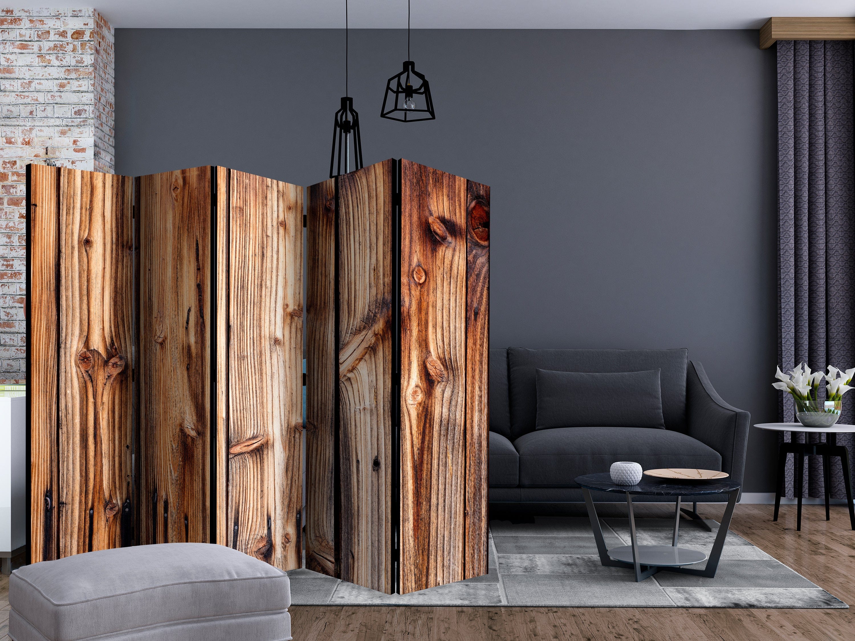 Aizslietnis 5-daļīgs - Koka istaba (225x172cm) 225x172 cm Home Trends