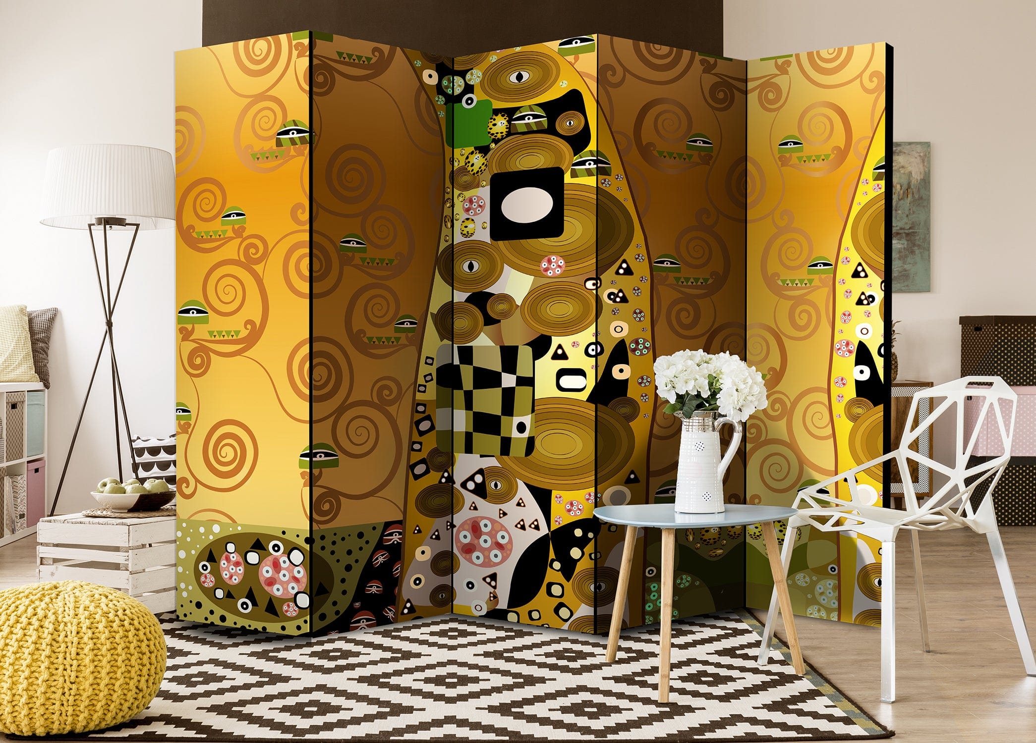 Aizslietnis 5-daļīgs - Mākslinieciskā ģeometrija (225x172cm) Home Trends