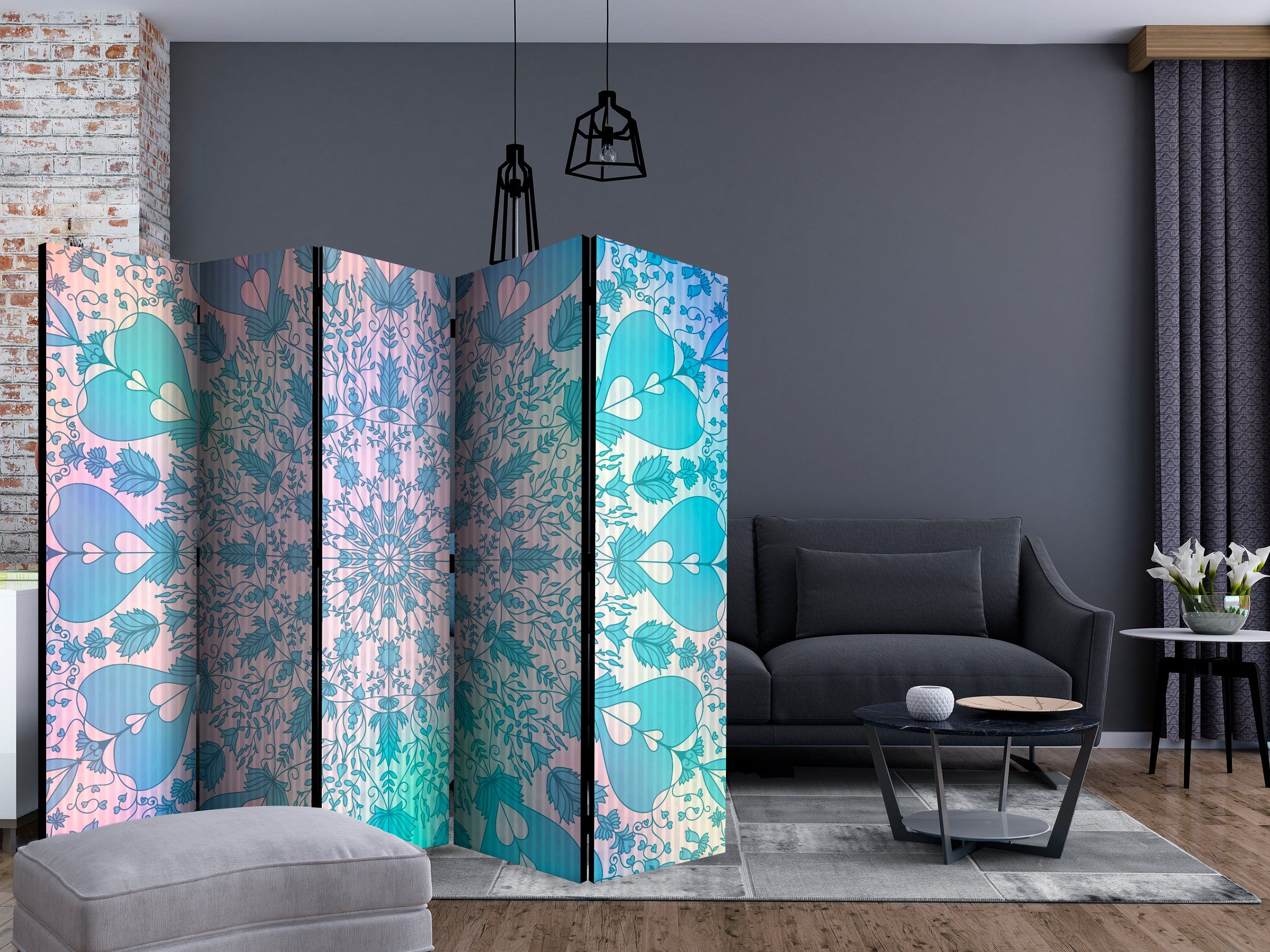 Aizslietnis 5-daļīgs - Meitenes mandala (zilā krāsā) (225x172cm) Home Trends