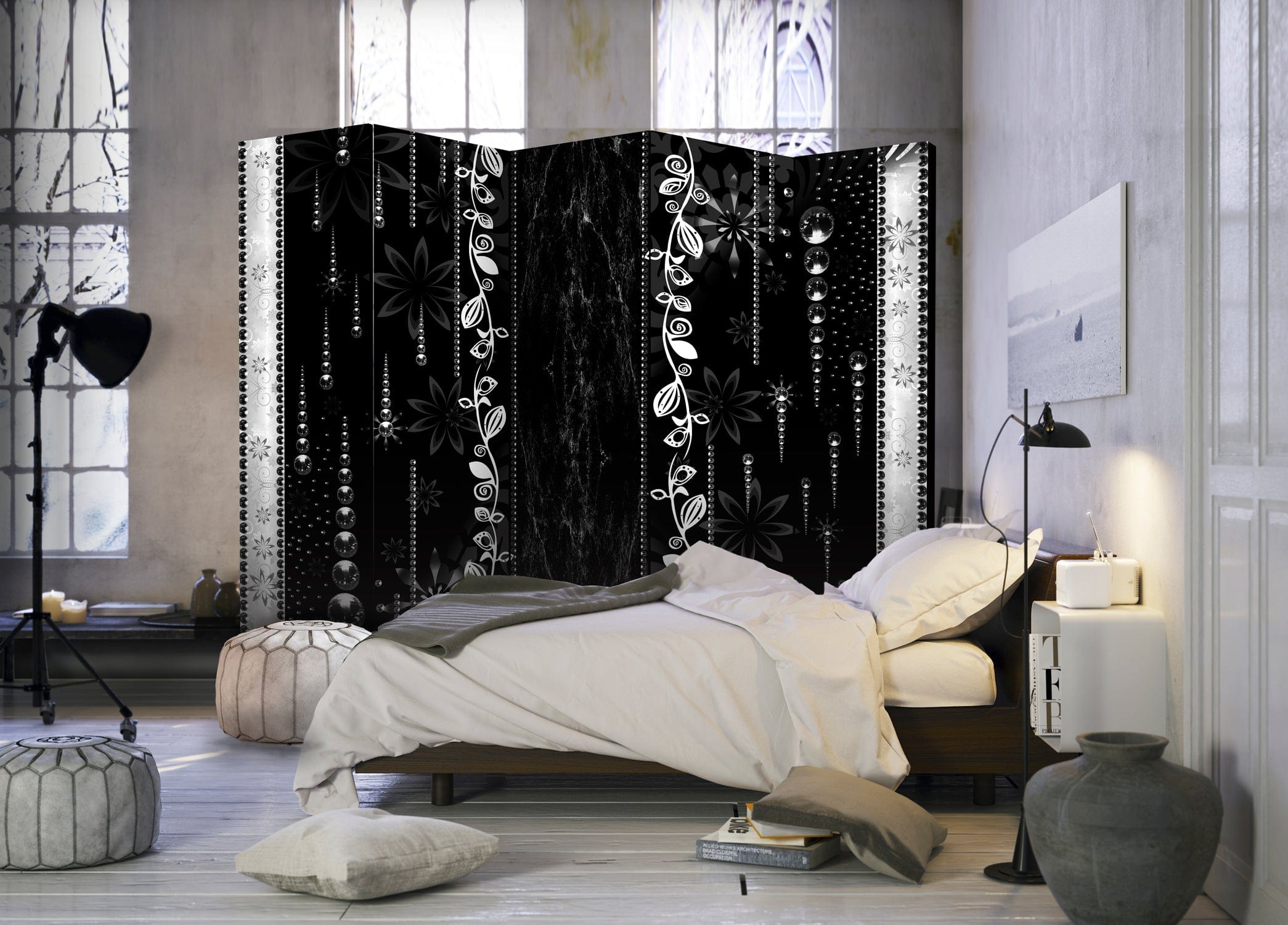 Aizslietnis 5-daļīgs - Melnā elegance (225x172cm) Home Trends