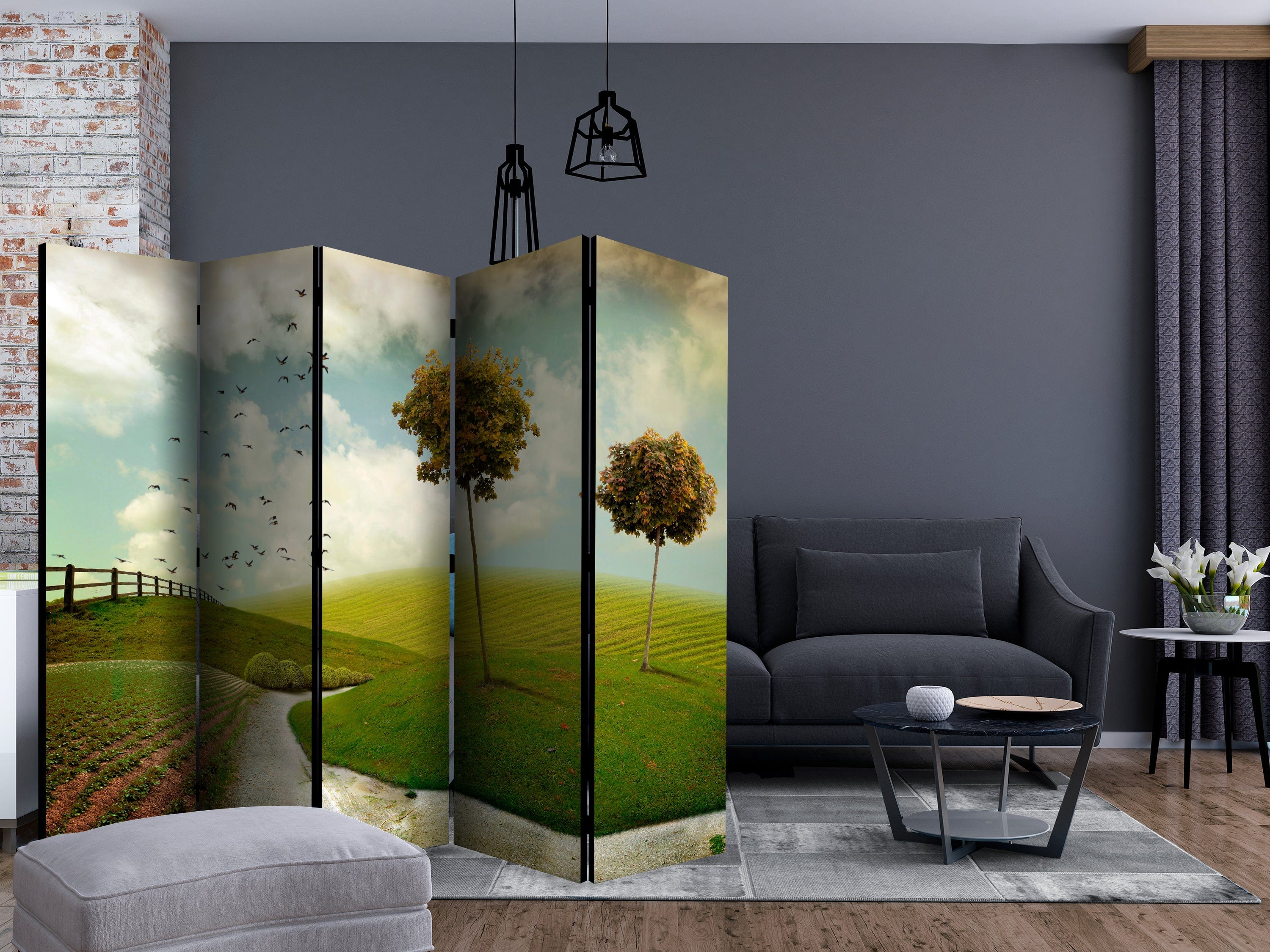Aizslietnis 5-daļīgs - Rudens - ainava (225x172cm) Home Trends