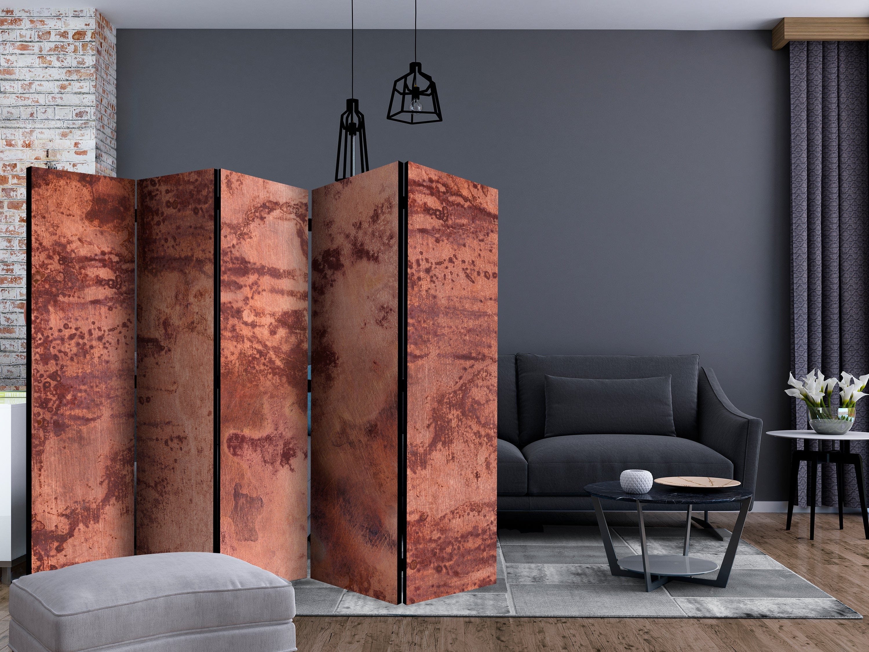 Aizslietnis 5-daļīgs - Sarkana metāla loksne (225x172cm) Home Trends