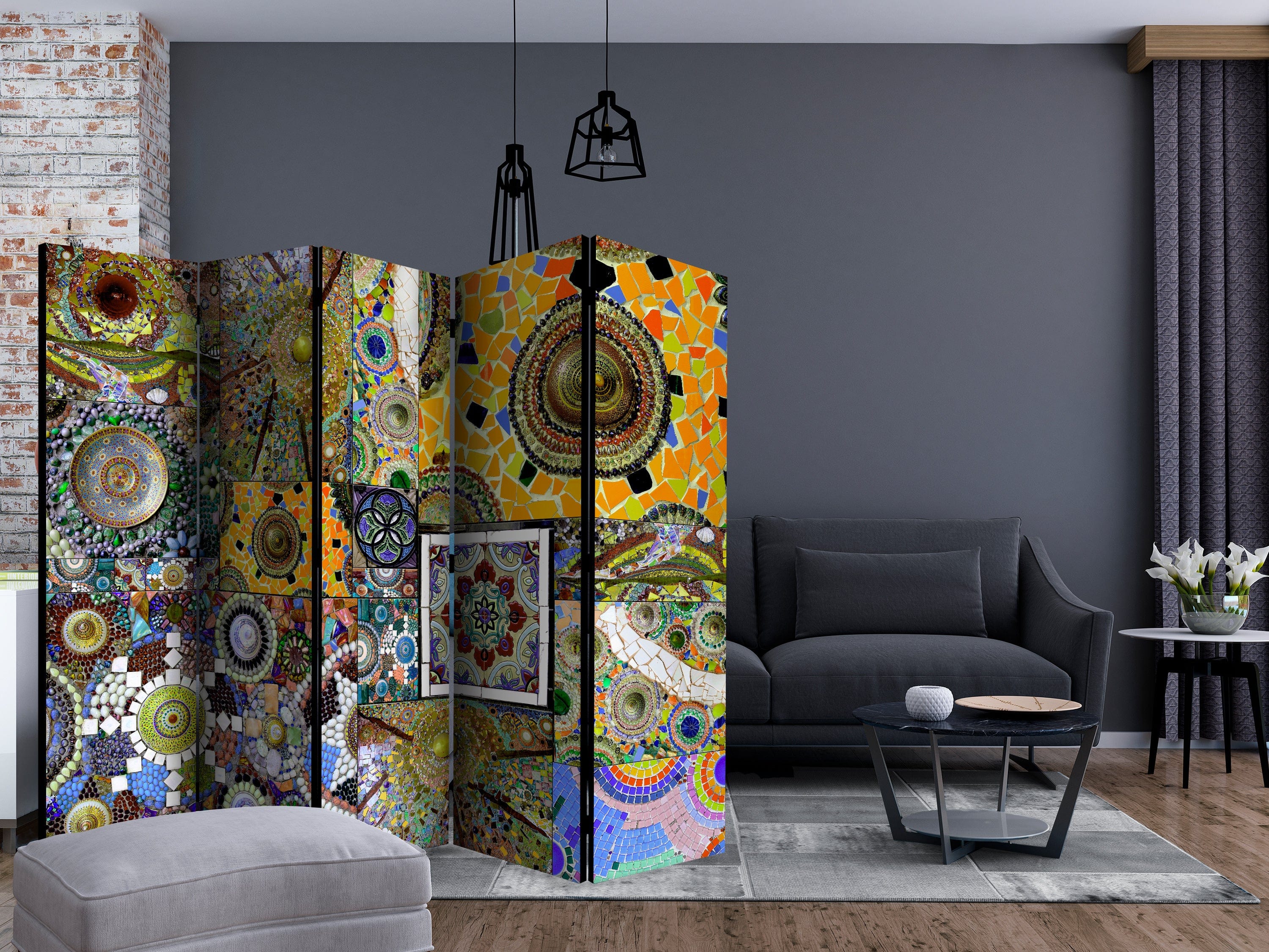 Aizslietnis 5-daļīgs - Saules mozaīka (225x172cm) 225x172 cm Home Trends