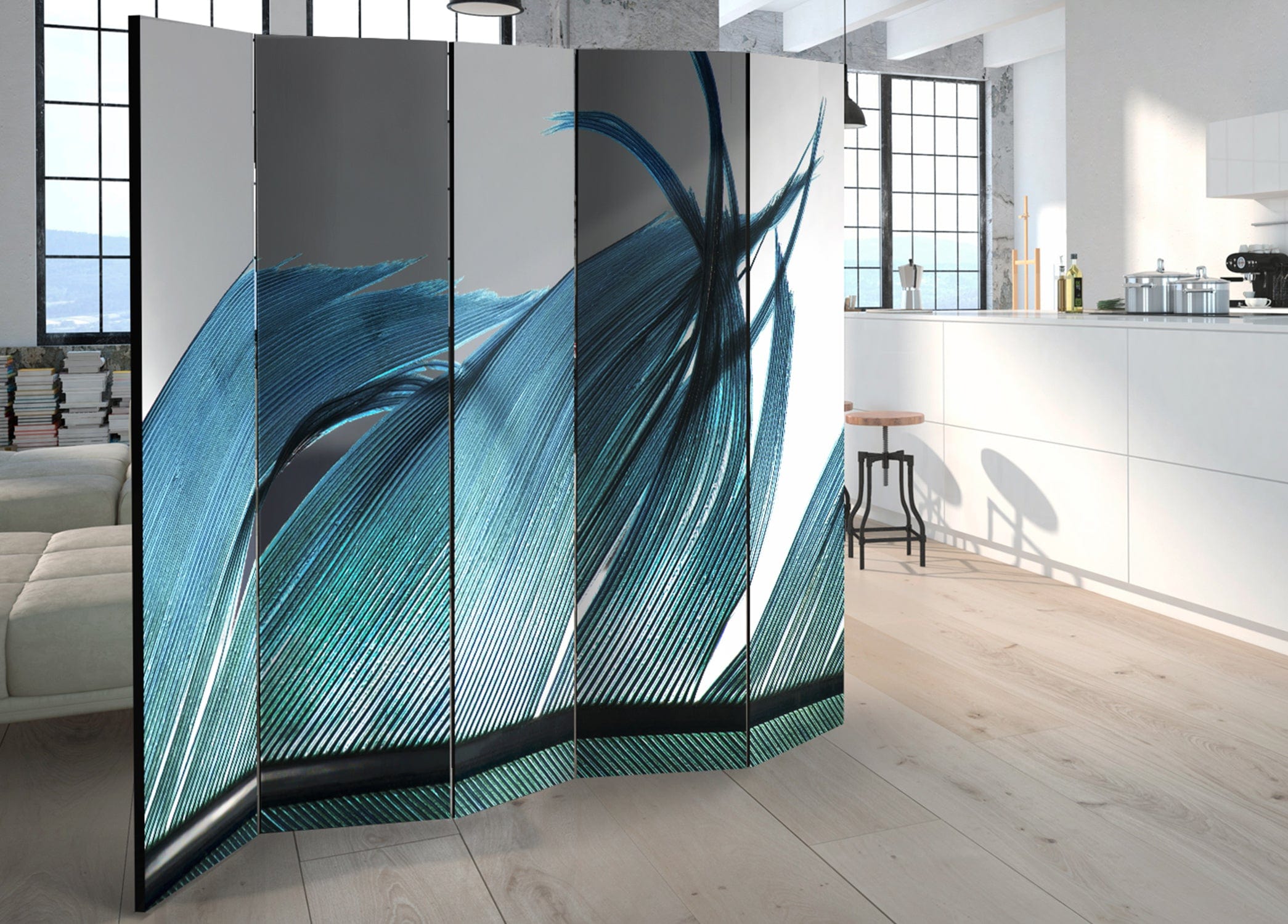 Aizslietnis 5-daļīgs - Tirkīza spalva (225x172cm) Home Trends