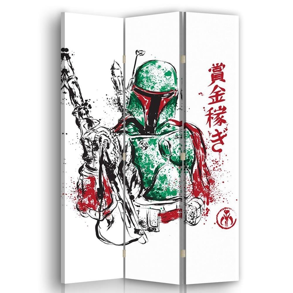 Aizslietnis ar vienpusēju apdruku, 3 paneļi, Vienpusīgs, Kanva, Green bounty hunter  110x175 Home Trends