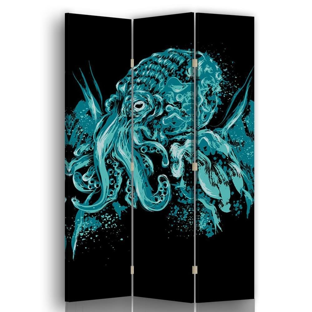Aizslietnis ar vienpusēju apdruku, 3 paneļi, Vienpusīgs, Kanva, Space octopus. 110x175 Home Trends