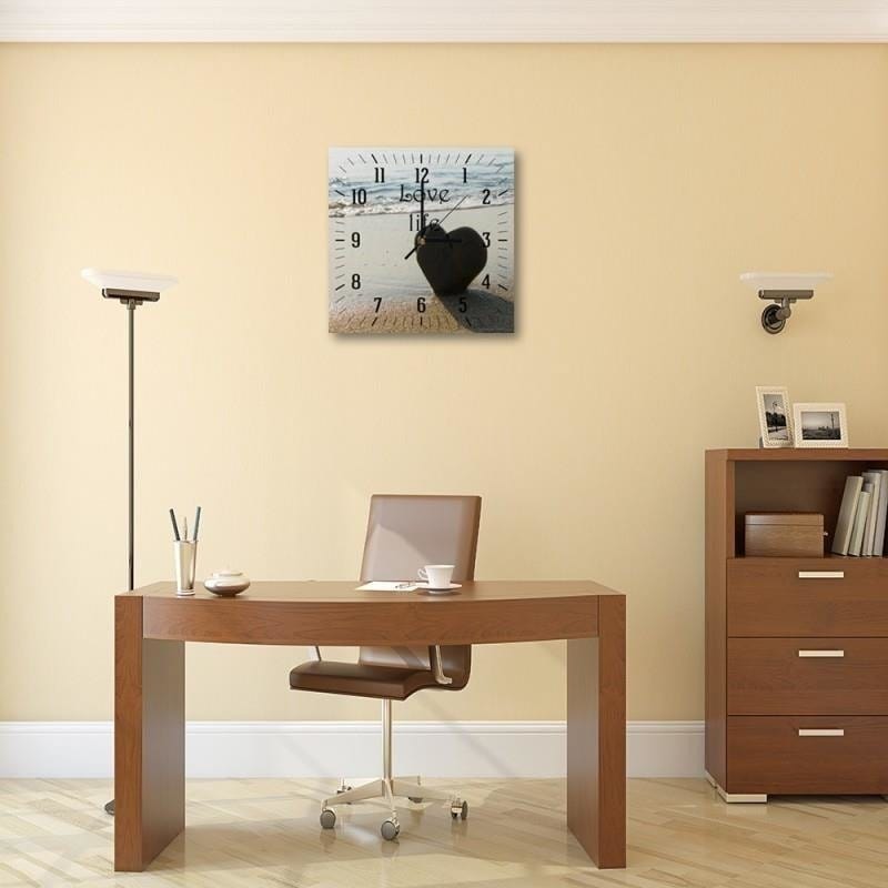 Dekoratīvais sienas pulkstenis A heart on the beach E-interjers.lv