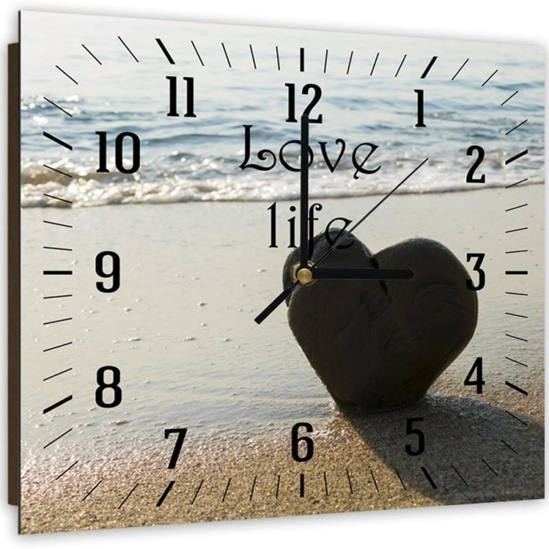 Dekoratīvais sienas pulkstenis A heart on the beach E-interjers.lv