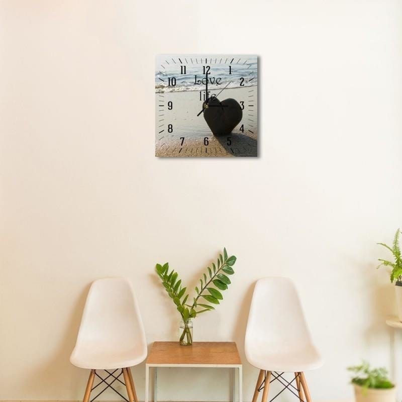 Dekoratīvais sienas pulkstenis A heart on the beach E-interjers.lv