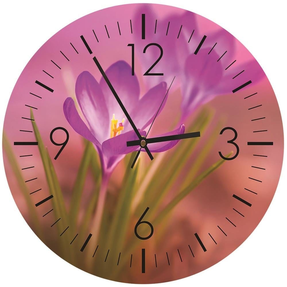 Dekoratīvais sienas pulkstenis Blooming crocuses E-interjers.lv