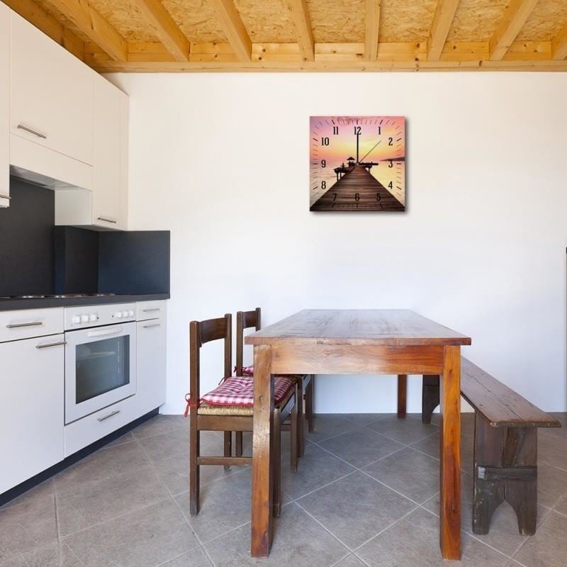 Dekoratīvais sienas pulkstenis Bridge at sunset 6 E-interjers.lv