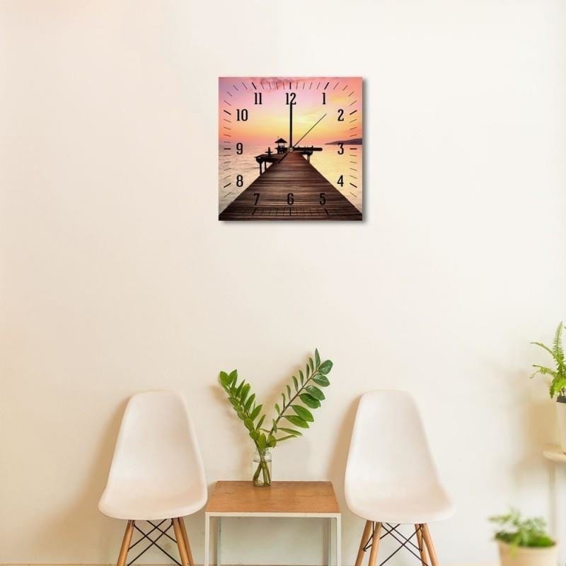 Dekoratīvais sienas pulkstenis Bridge at sunset 6 E-interjers.lv