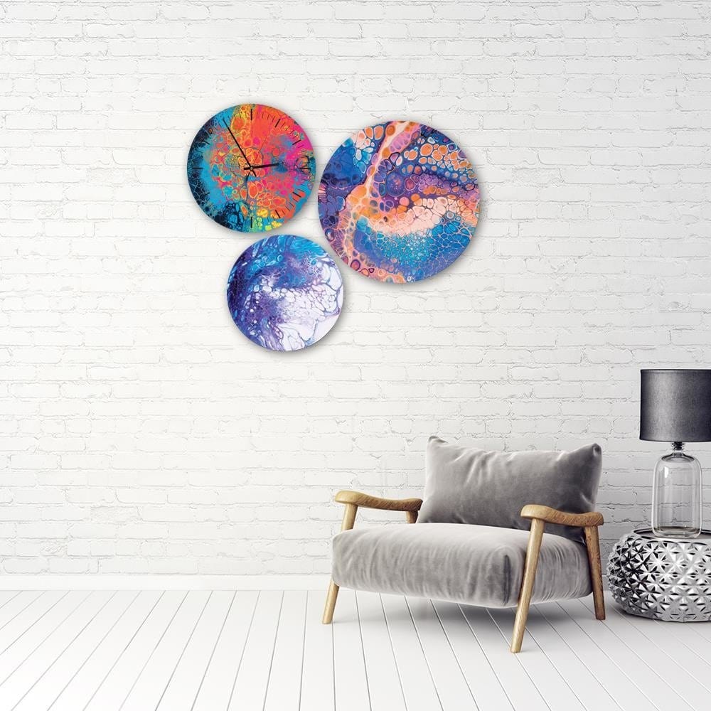 Dekoratīvais sienas pulkstenis Colourful marble 2 E-interjers.lv