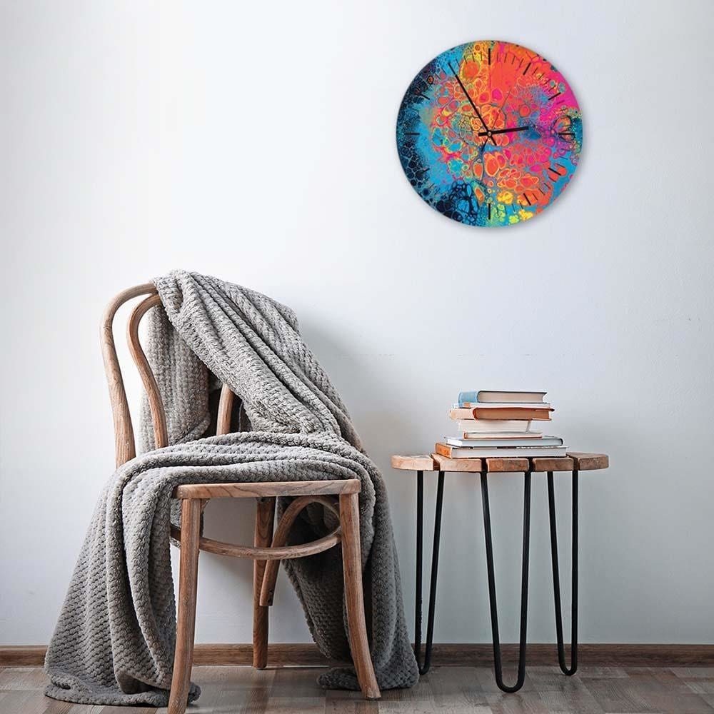 Dekoratīvais sienas pulkstenis Colourful marble 2 E-interjers.lv