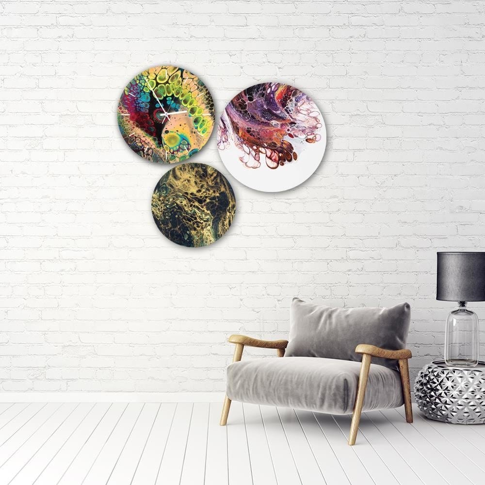 Dekoratīvais sienas pulkstenis Colourful marble 3 E-interjers.lv