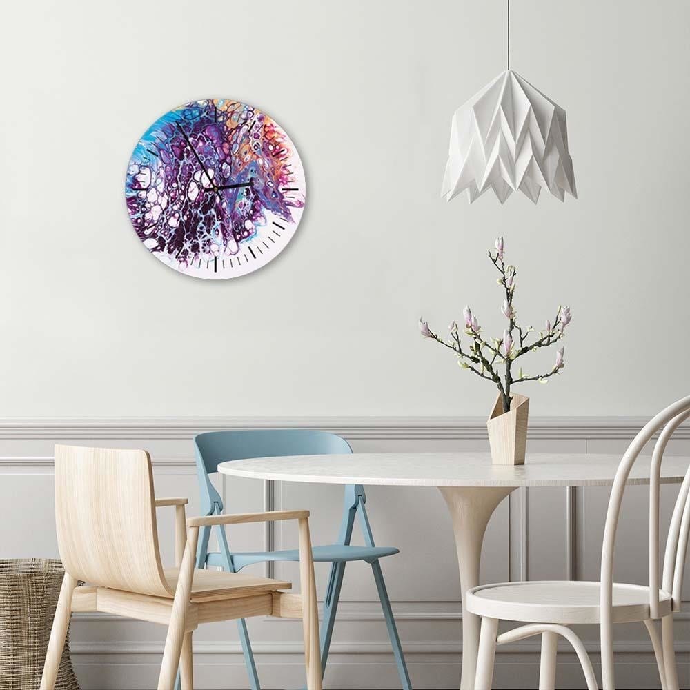 Dekoratīvais sienas pulkstenis Colourful marble E-interjers.lv