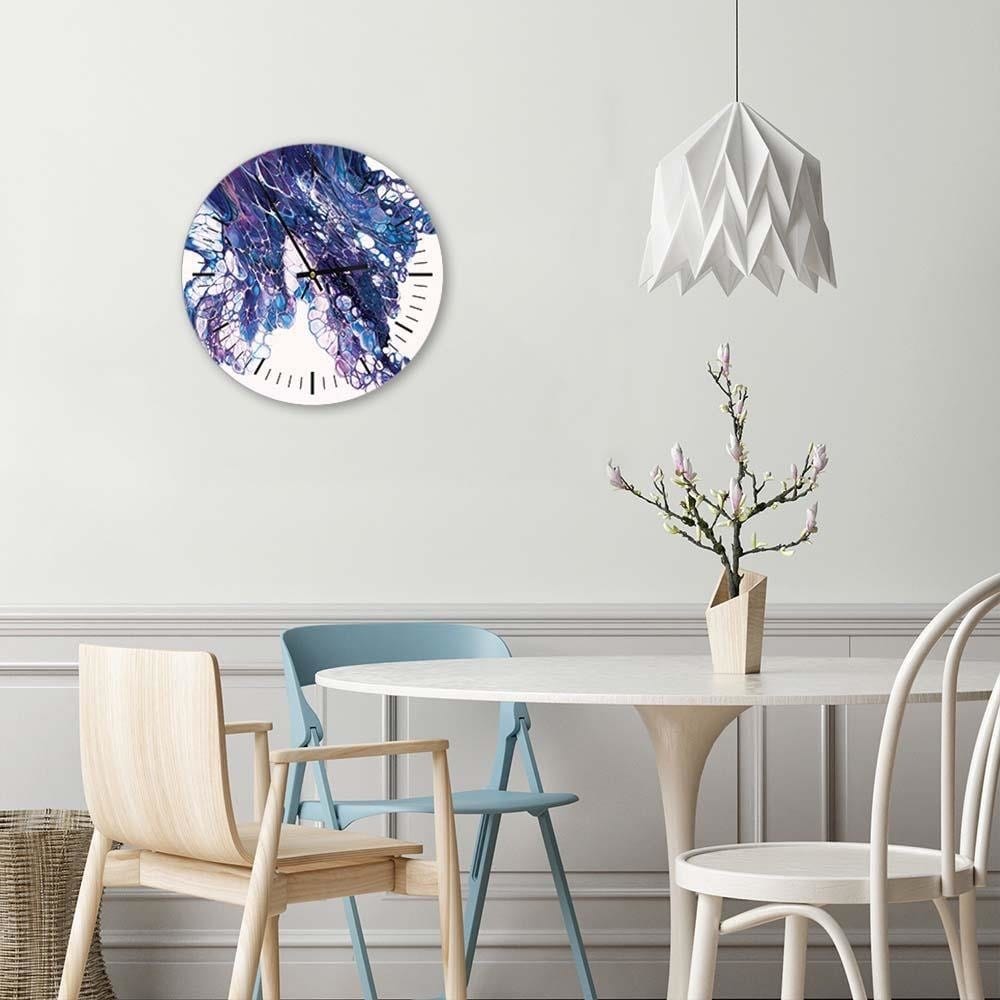 Dekoratīvais sienas pulkstenis Dark blue marble 2 E-interjers.lv