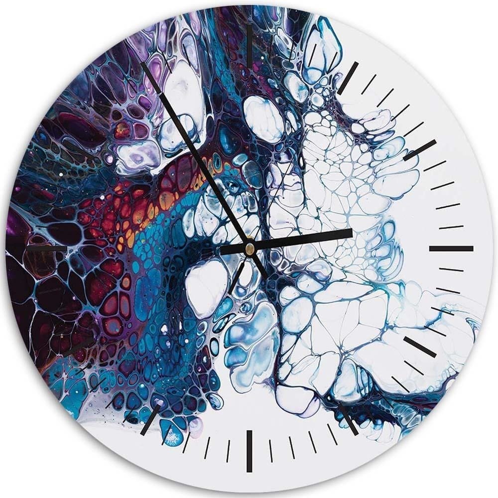 Dekoratīvais sienas pulkstenis Dark blue marble E-interjers.lv