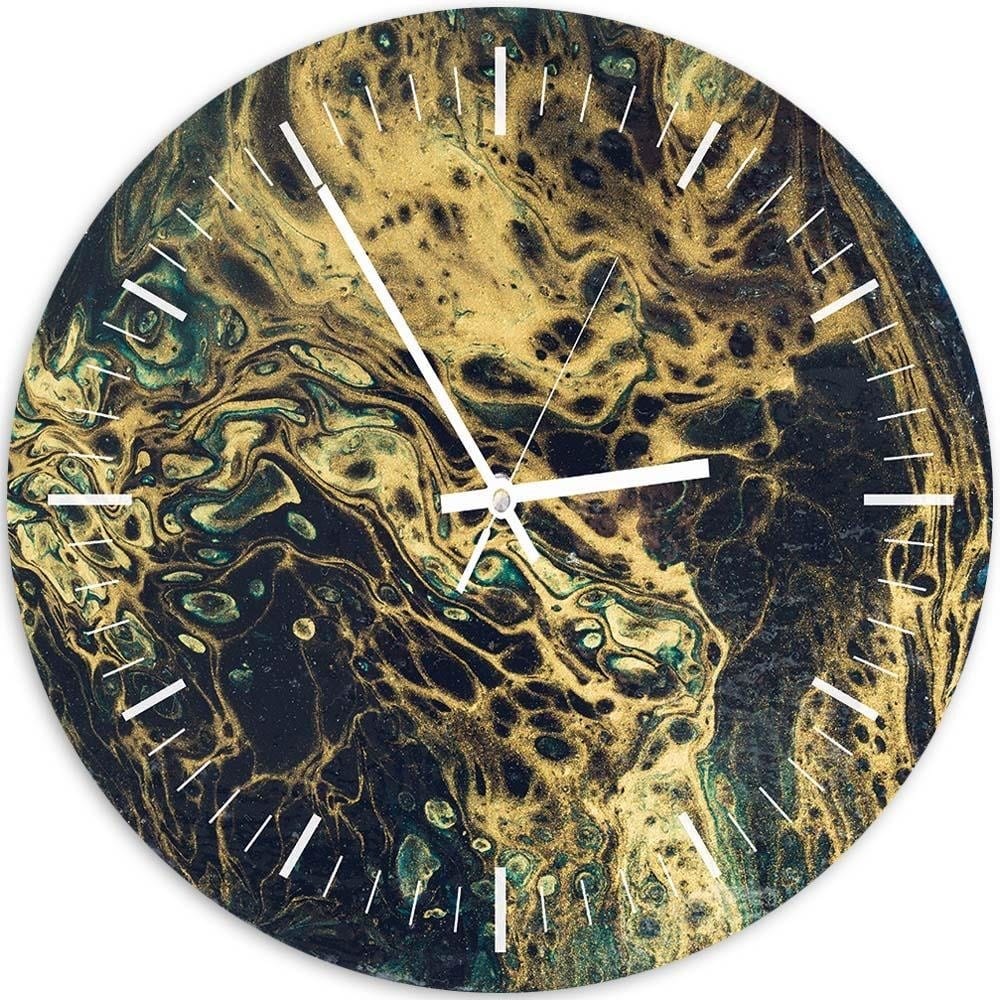 Dekoratīvais sienas pulkstenis Golden marble E-interjers.lv