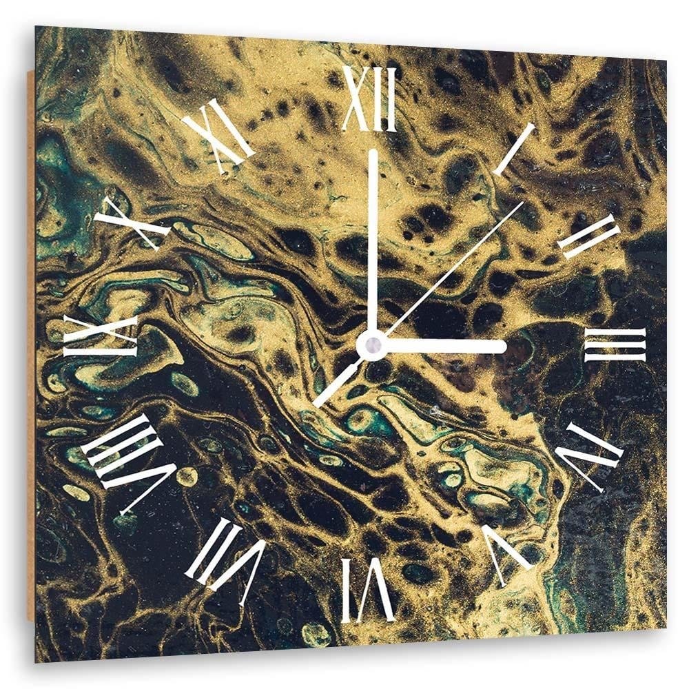 Dekoratīvais sienas pulkstenis Golden marble E-interjers.lv
