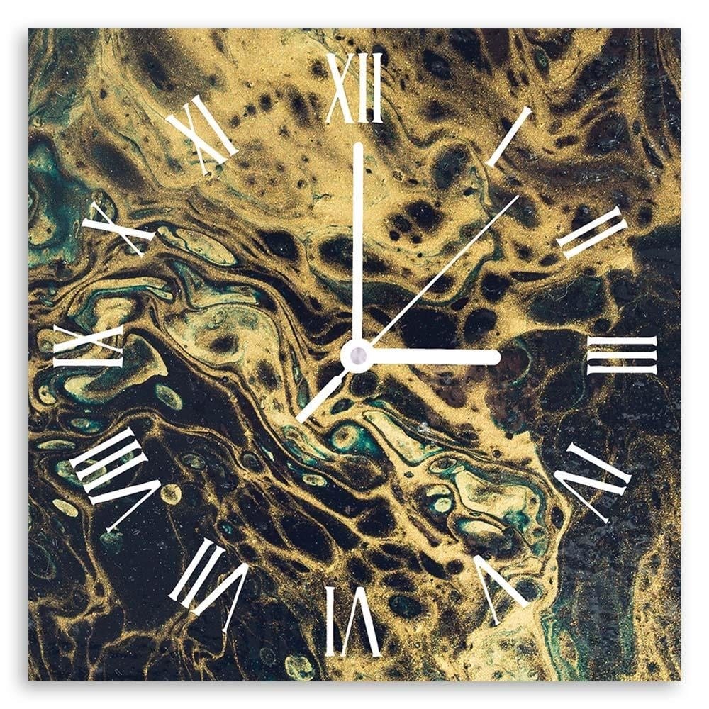 Dekoratīvais sienas pulkstenis Golden marble E-interjers.lv