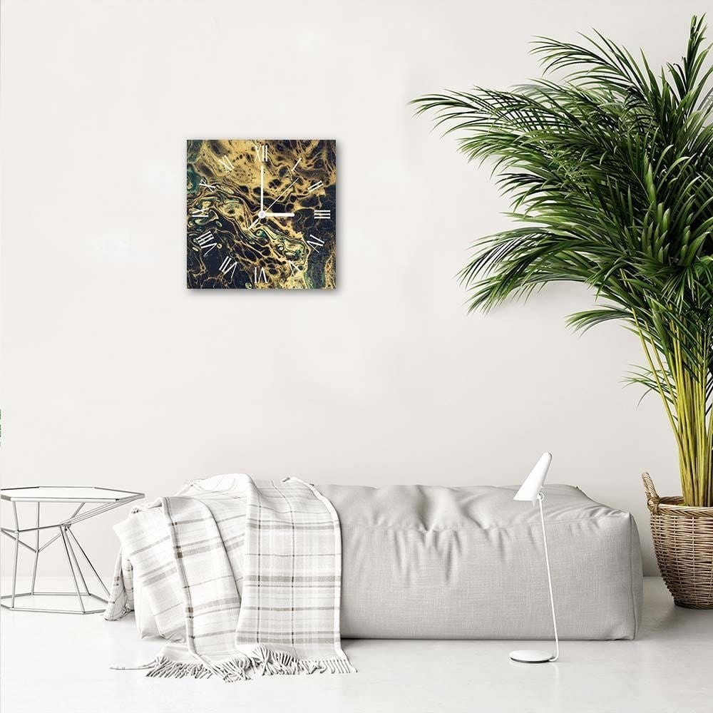 Dekoratīvais sienas pulkstenis Golden marble E-interjers.lv