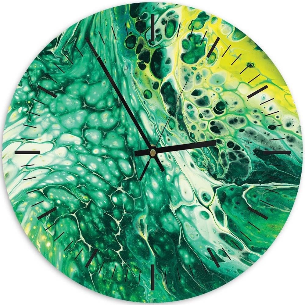 Dekoratīvais sienas pulkstenis Green marble E-interjers.lv
